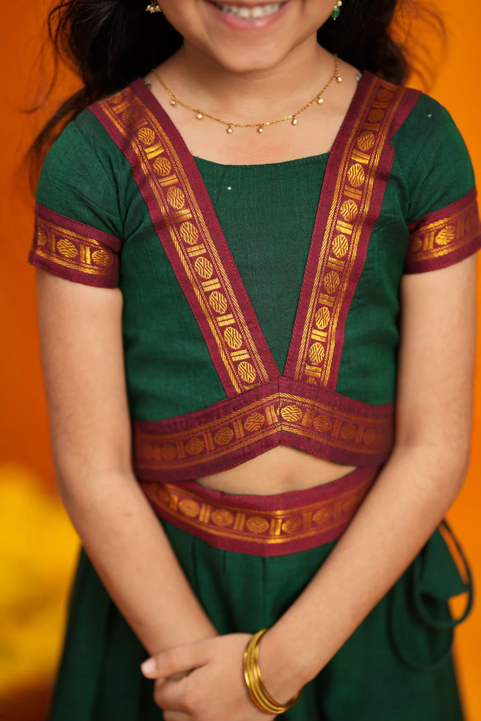 Sreeja Green Handwoven Lehenga Mini - Image 12