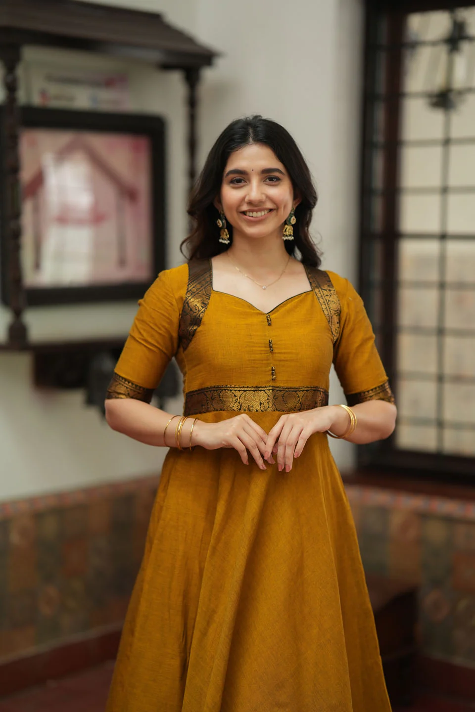 Suhasini Mustard Maxi Dress - Image 12