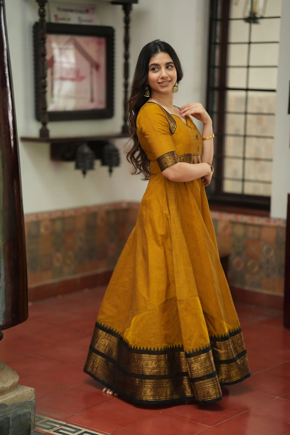Suhasini Mustard Maxi Dress - Image 6