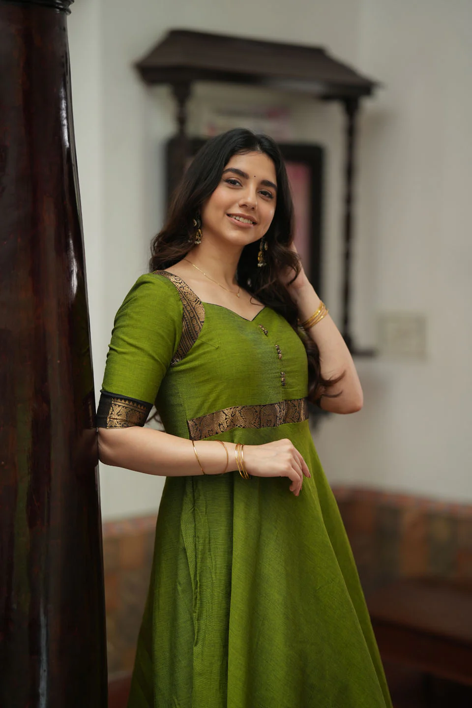 Suhasini Green Maxi Dress - Image 4