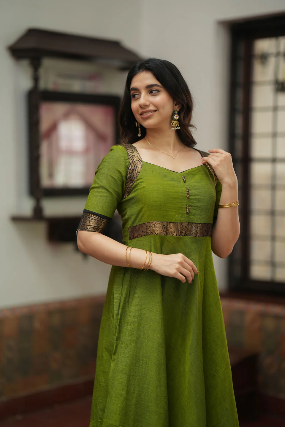 Suhasini Green Maxi Dress - Image 6