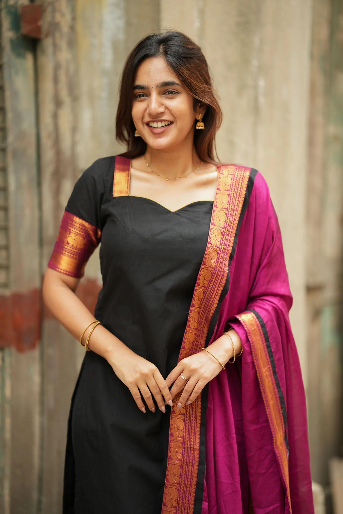 Tamizh Black Kurti Set (Set of 2) - Image 6