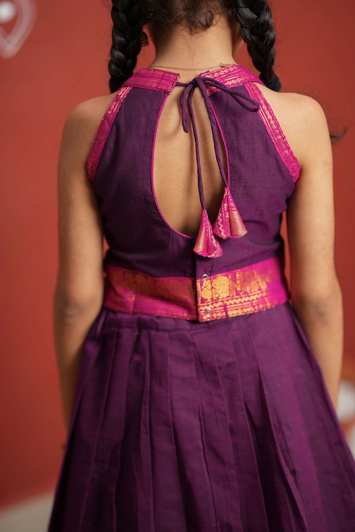 Tamizh Violet Lehenga Mini (Set of 2) - Image 10