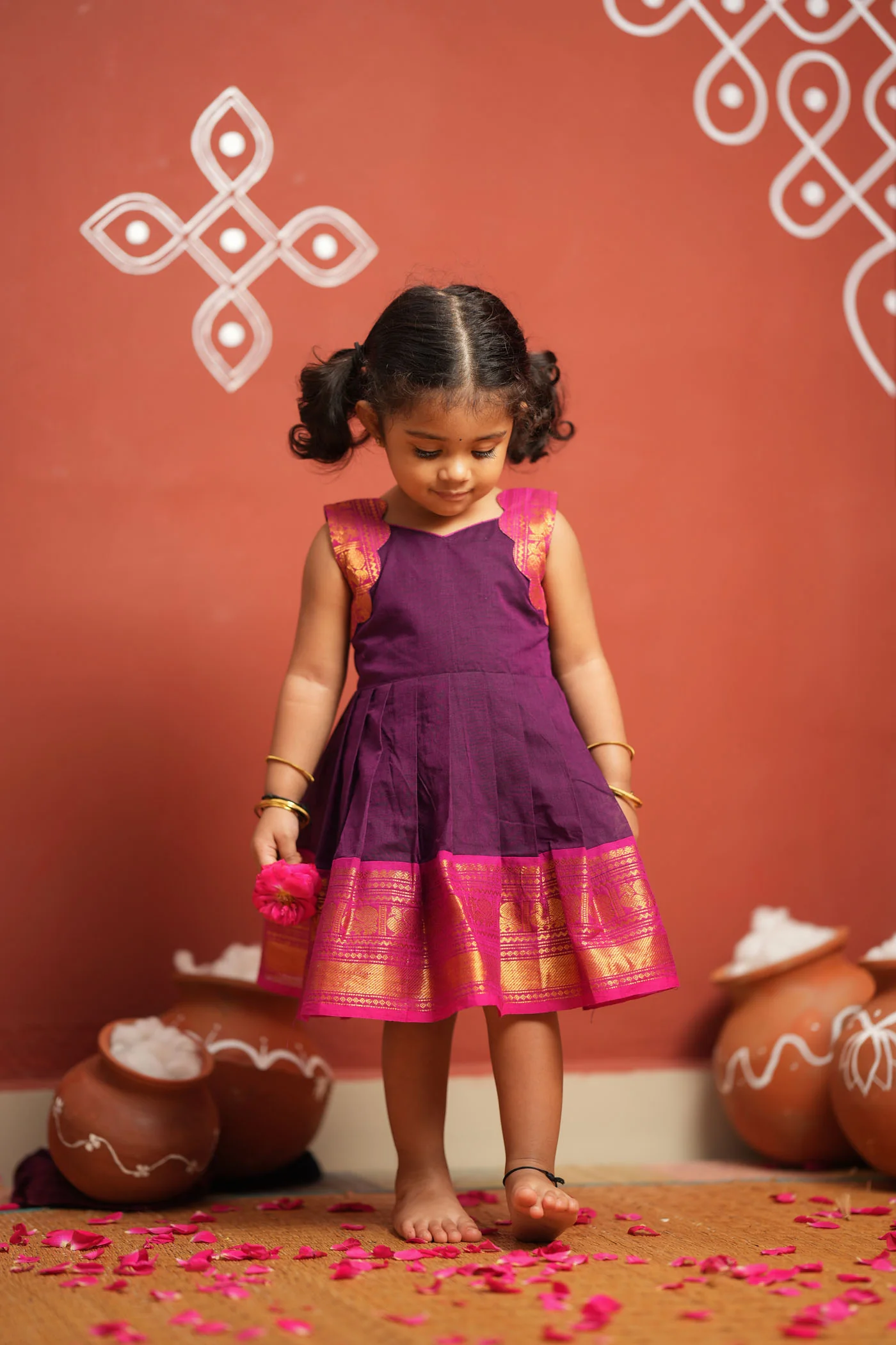 Tamizh Violet Frock Mini - Image 5