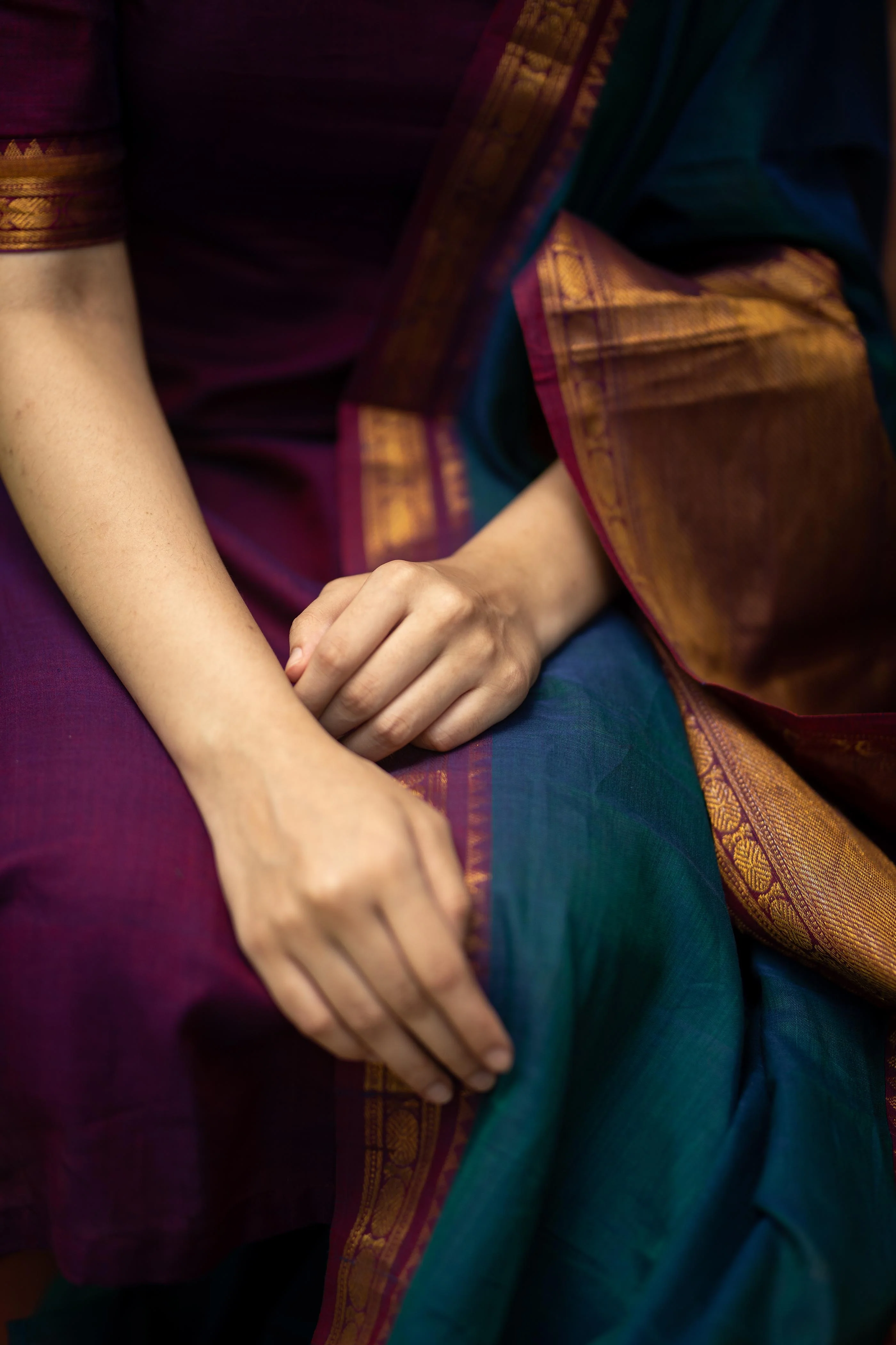 Thenmozhi Magenta - Unstitched Suit - Image 7