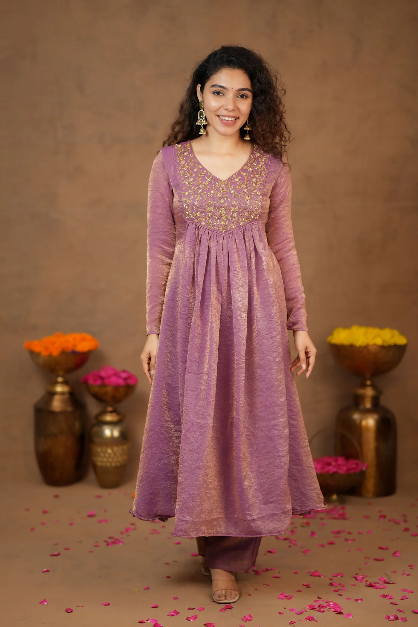 Upasanna Pastel Pink Kurta Set (Set of 2) - Image 2