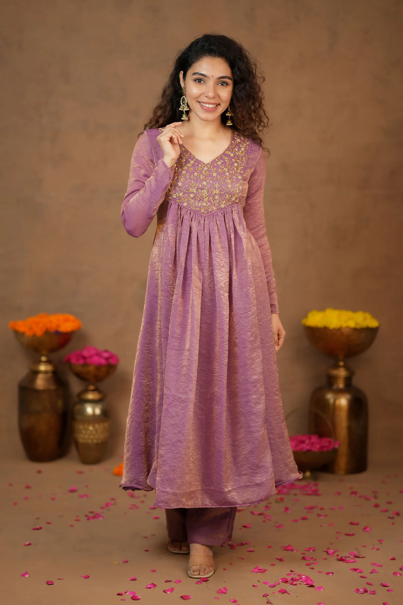 Upasanna Pastel Pink Kurta Set (Set of 2) - Image 5