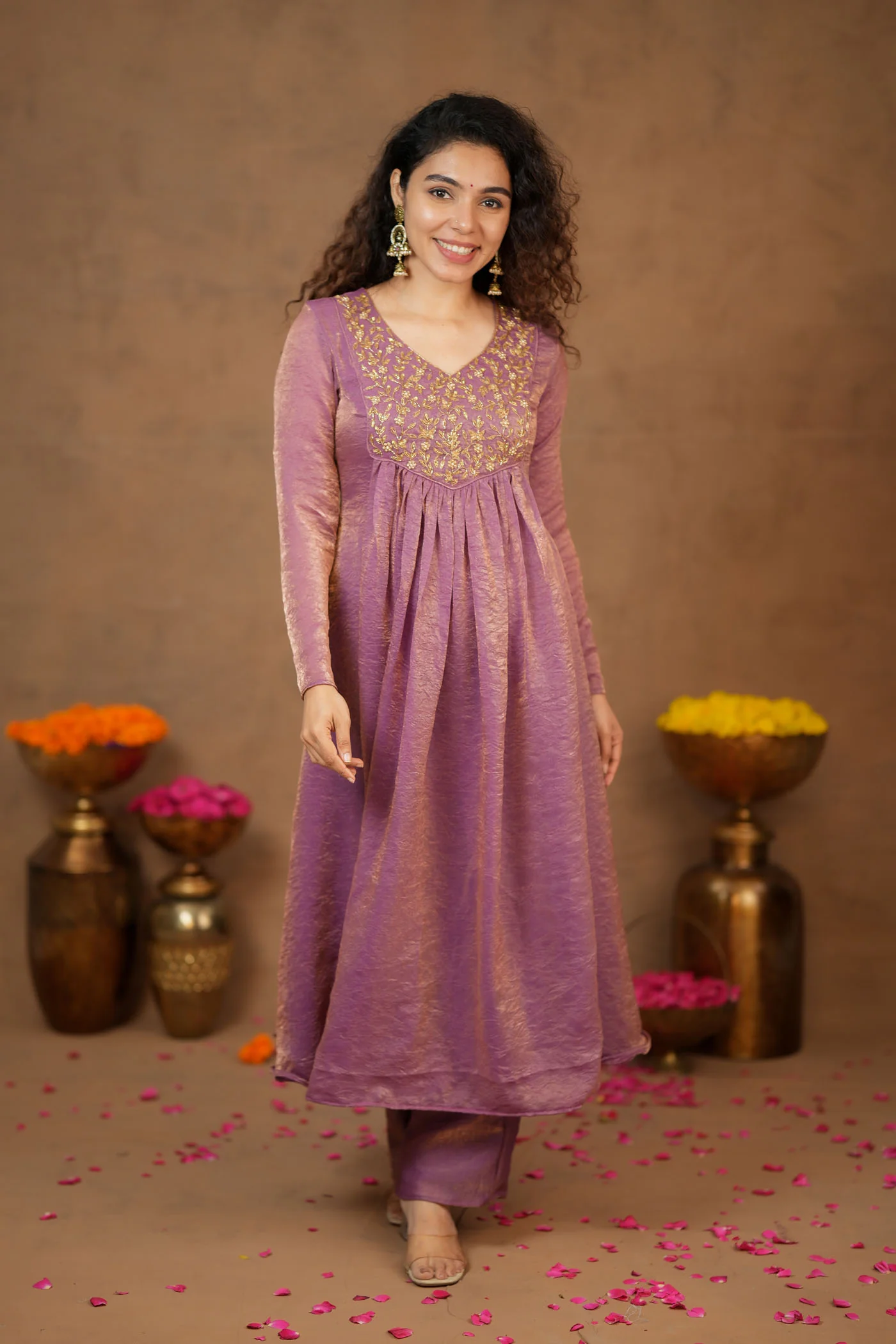 Upasanna Pastel Pink Kurta Set (Set of 2) - Image 6