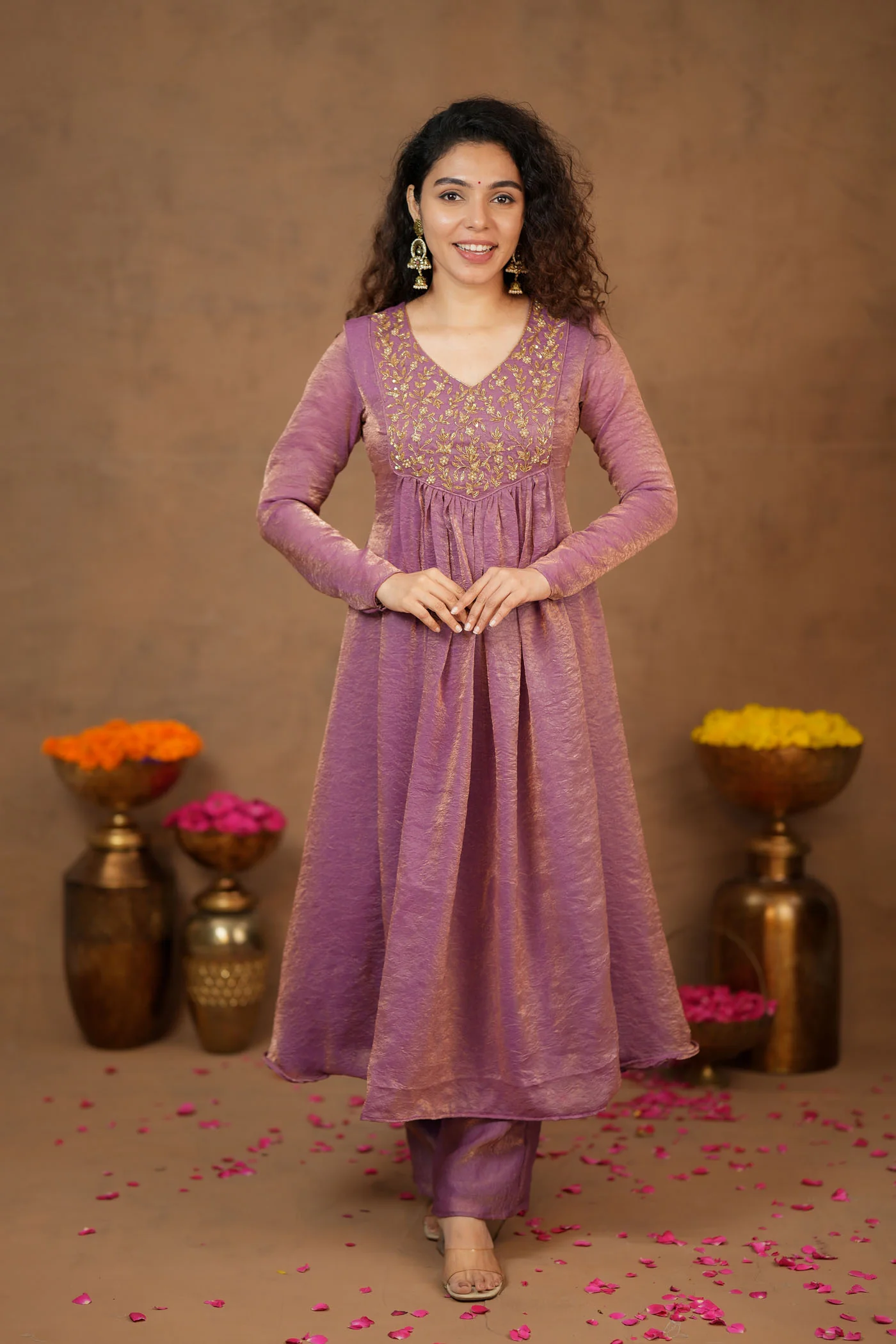 Upasanna Pastel Pink Kurta Set (Set of 2) - Image 7