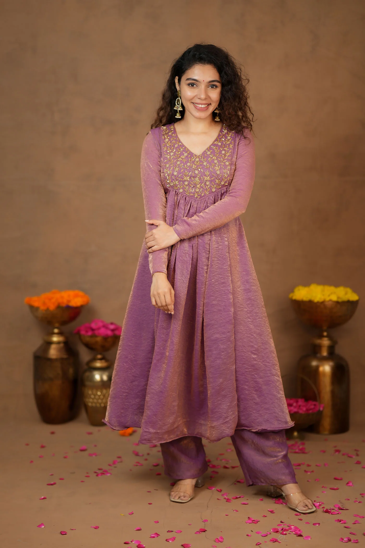 Upasanna Pastel Pink Kurta Set (Set of 2) - Image 8