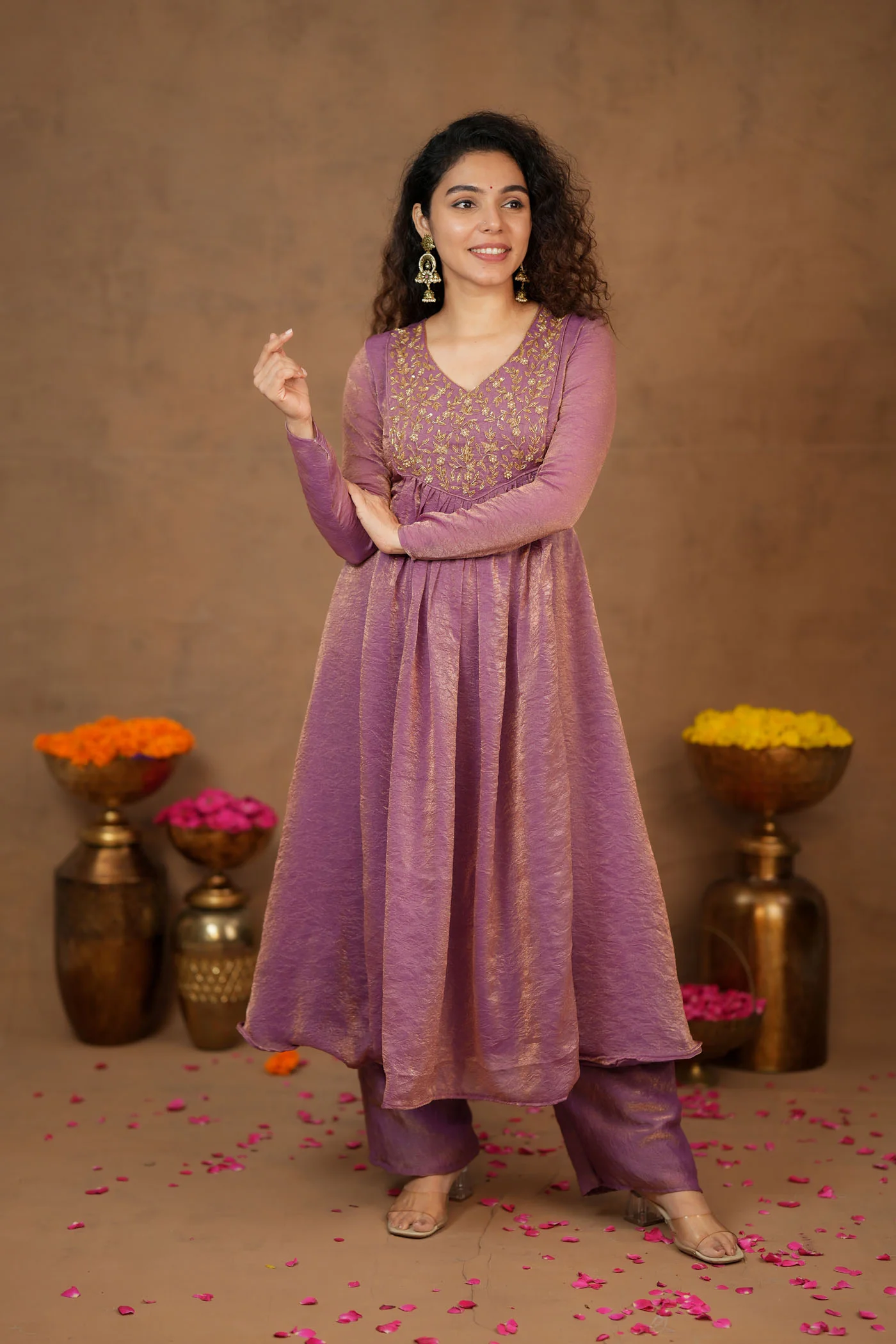 Upasanna Pastel Pink Kurta Set (Set of 2) - Image 9