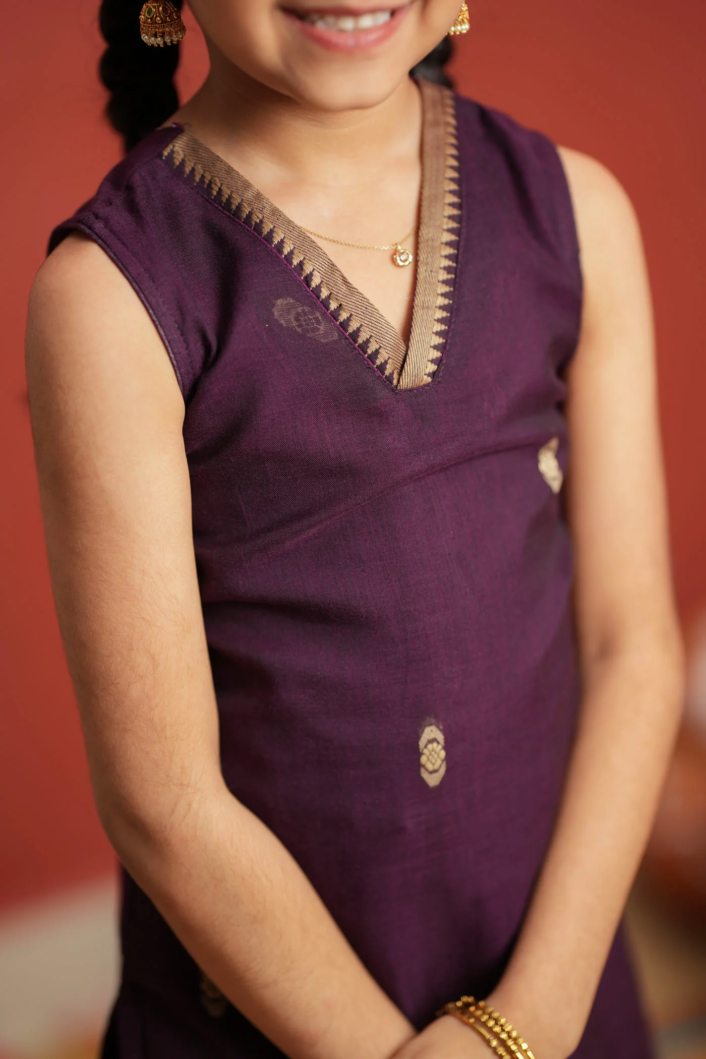 Uthra Wine Kurti set Mini (Set of 2) - Image 11
