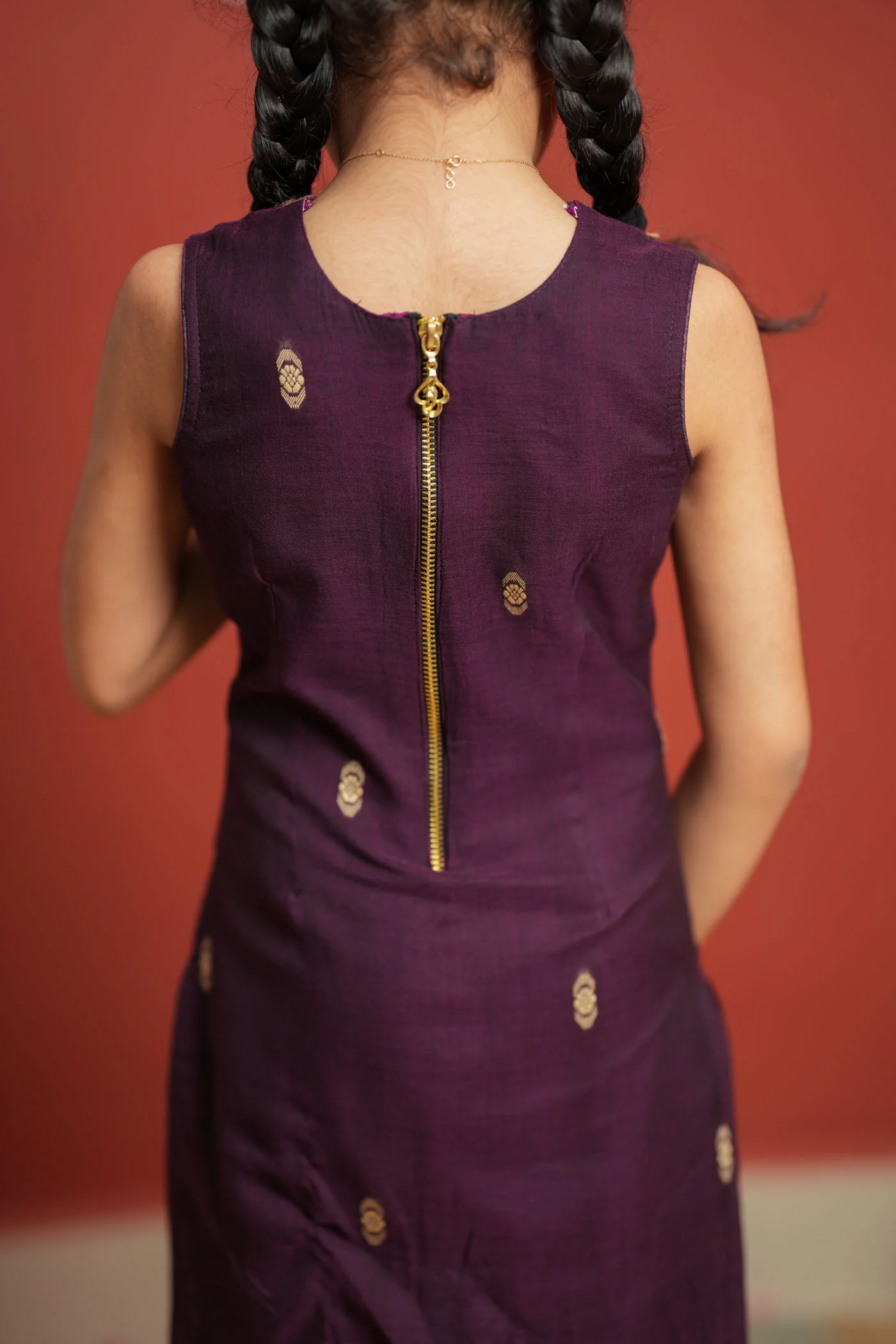 Uthra Wine Kurti set Mini (Set of 2) - Image 12