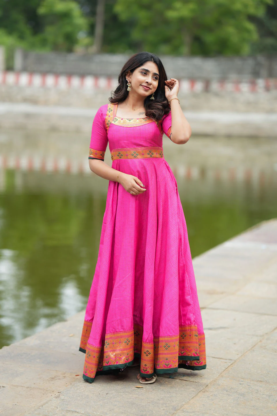 Vaishali Pink maxi Dress - Image 4