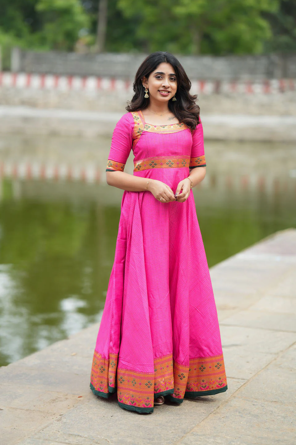 Vaishali Pink maxi Dress - Image 3