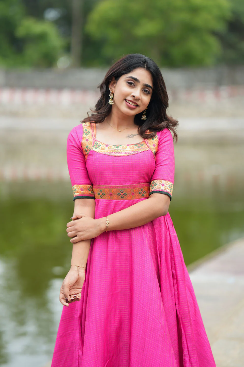 Vaishali Pink maxi Dress - Image 9