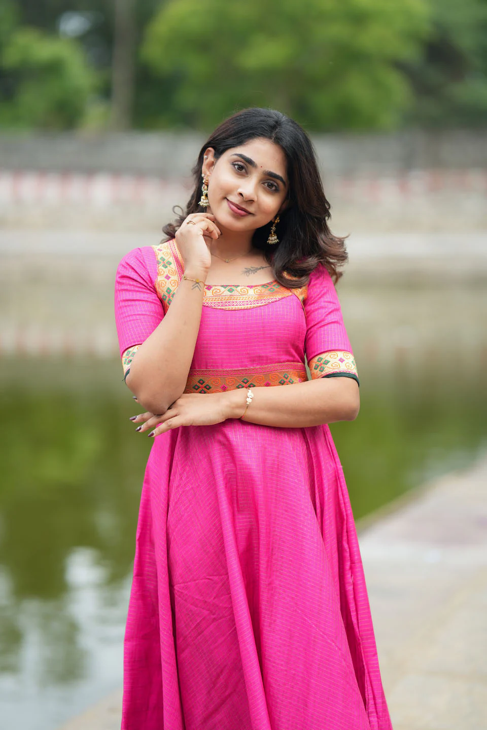 Vaishali Pink maxi Dress - Image 7