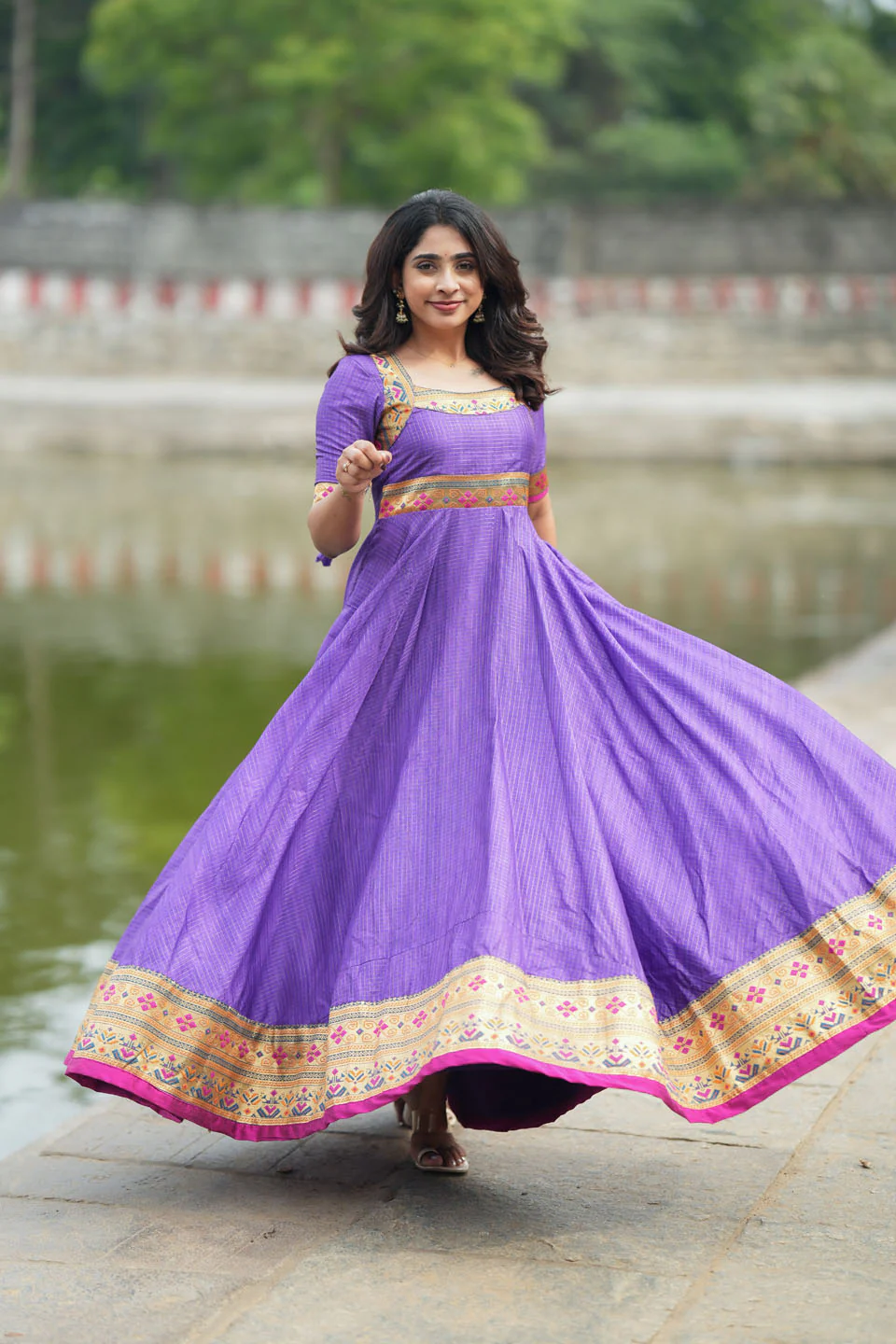 Vaishali Violet maxi Dress - Image 7