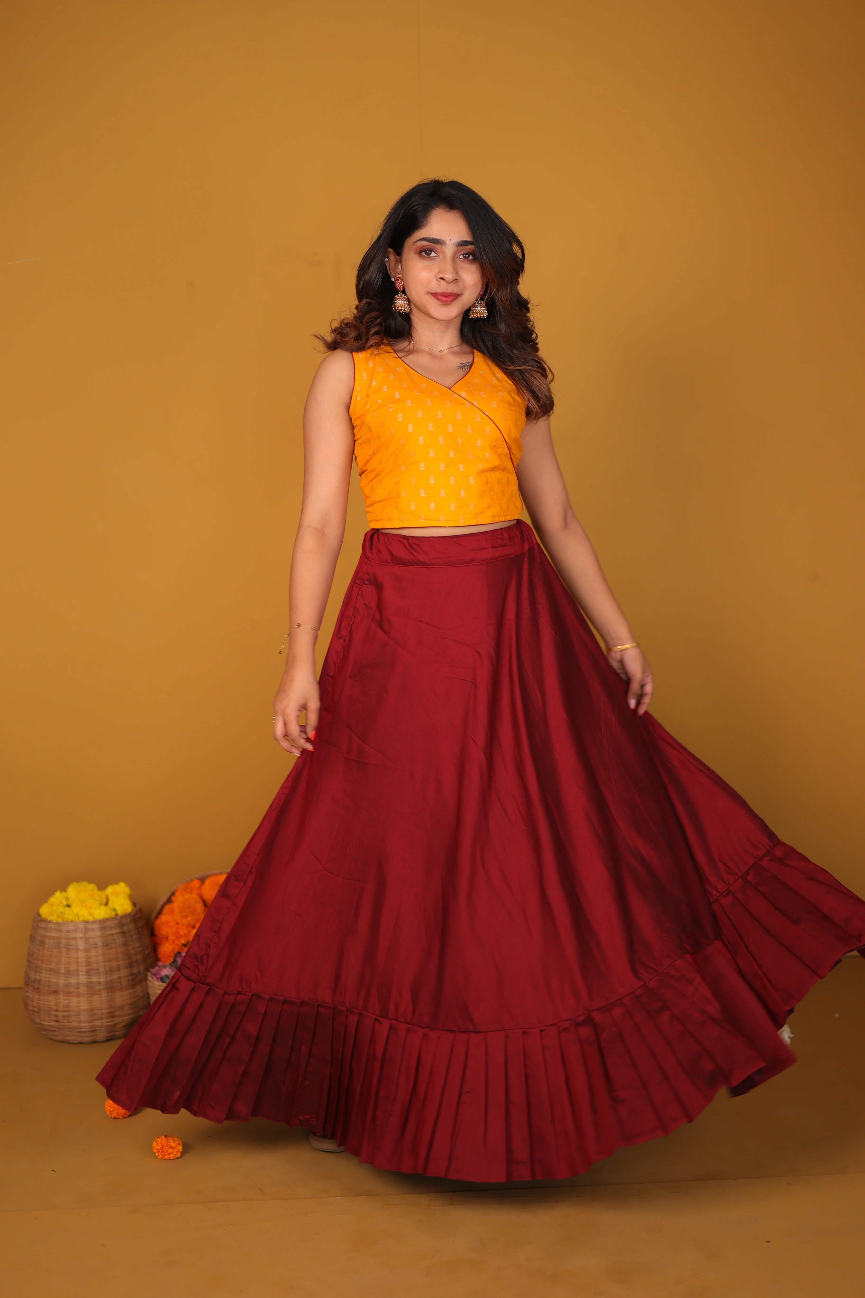 Vandana Mustard & Maroon - Image 10