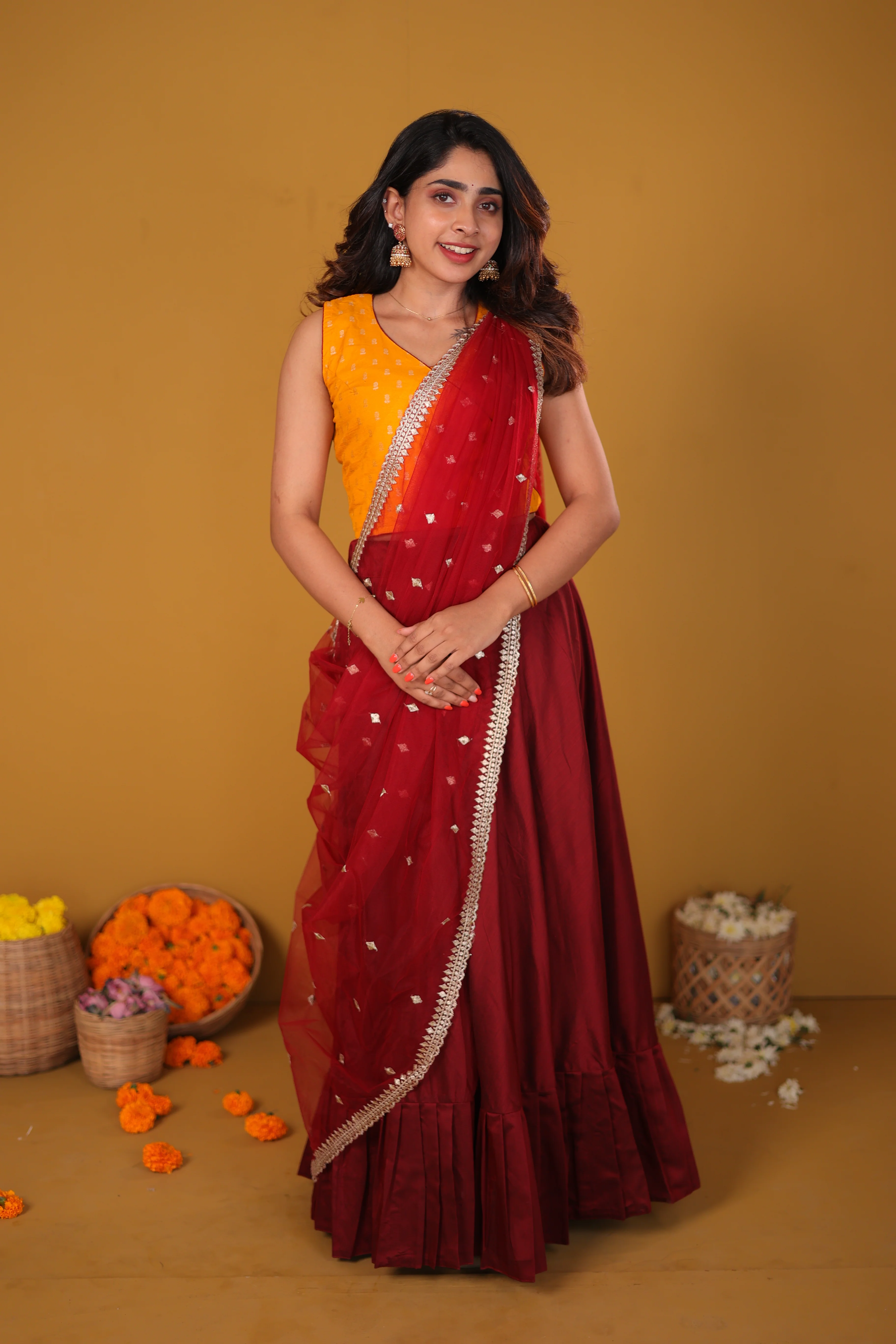 Vandana Mustard & Maroon - Image 11