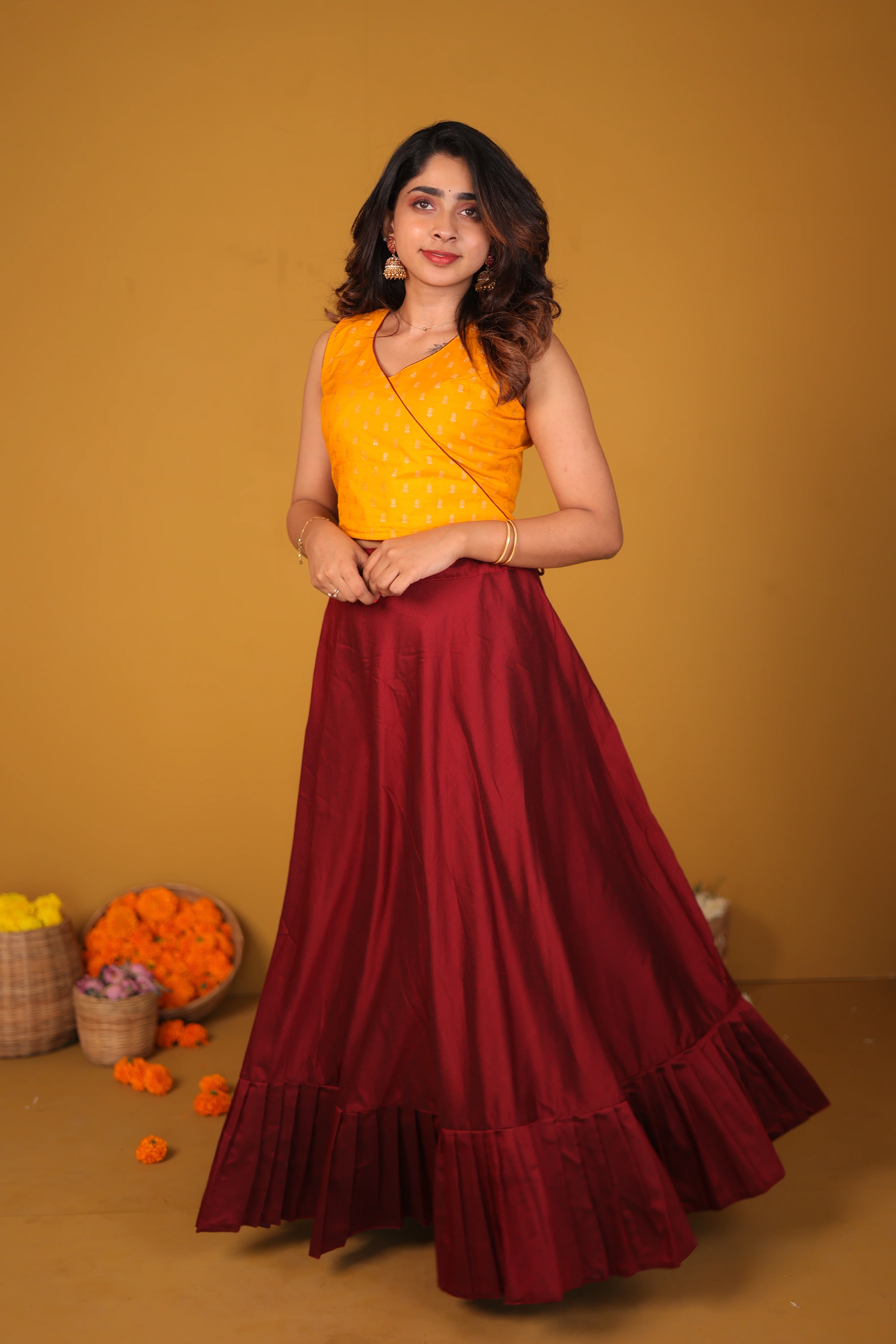 Vandana Mustard & Maroon - Image 12