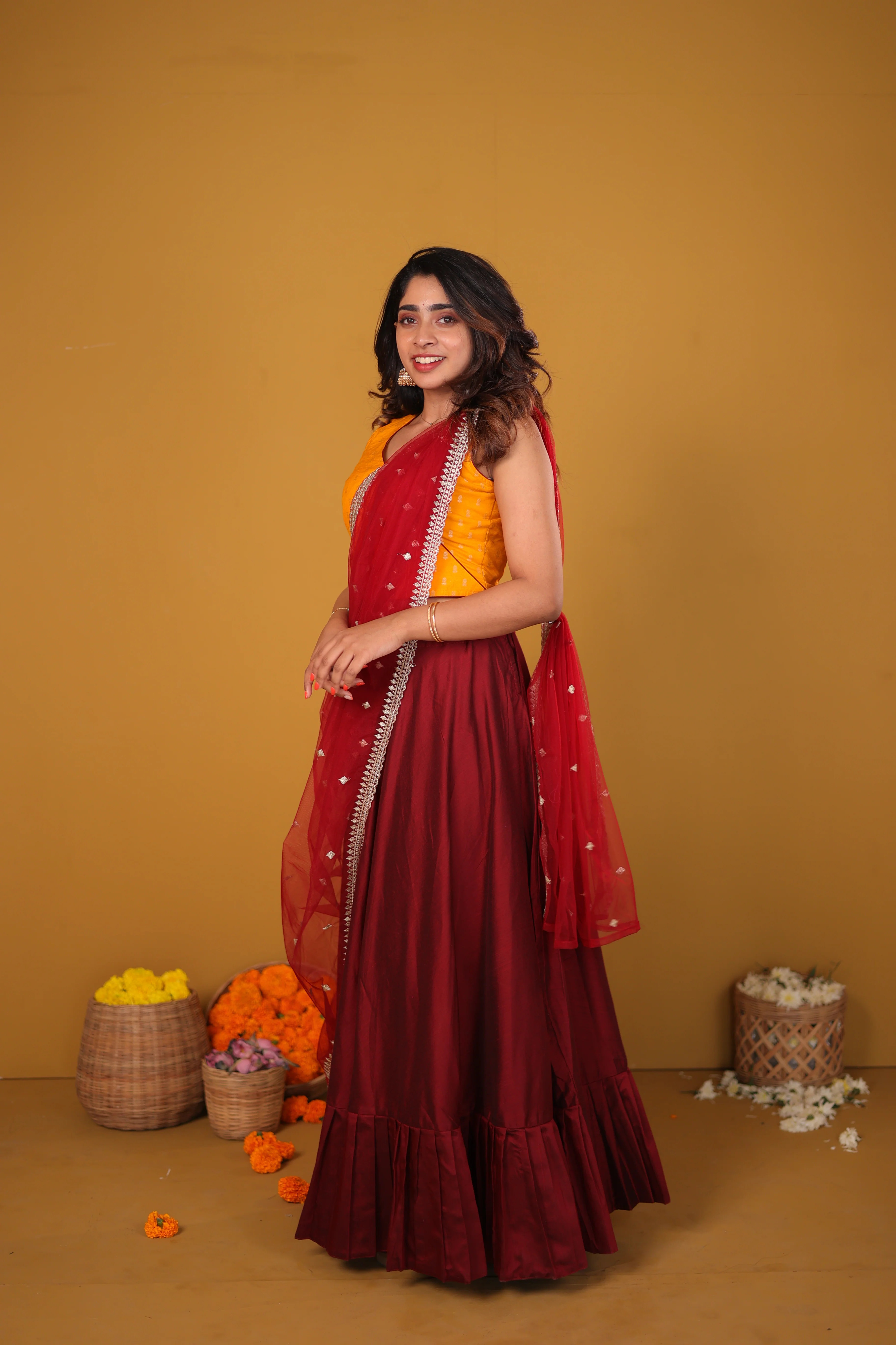 Vandana Mustard & Maroon - Image 13