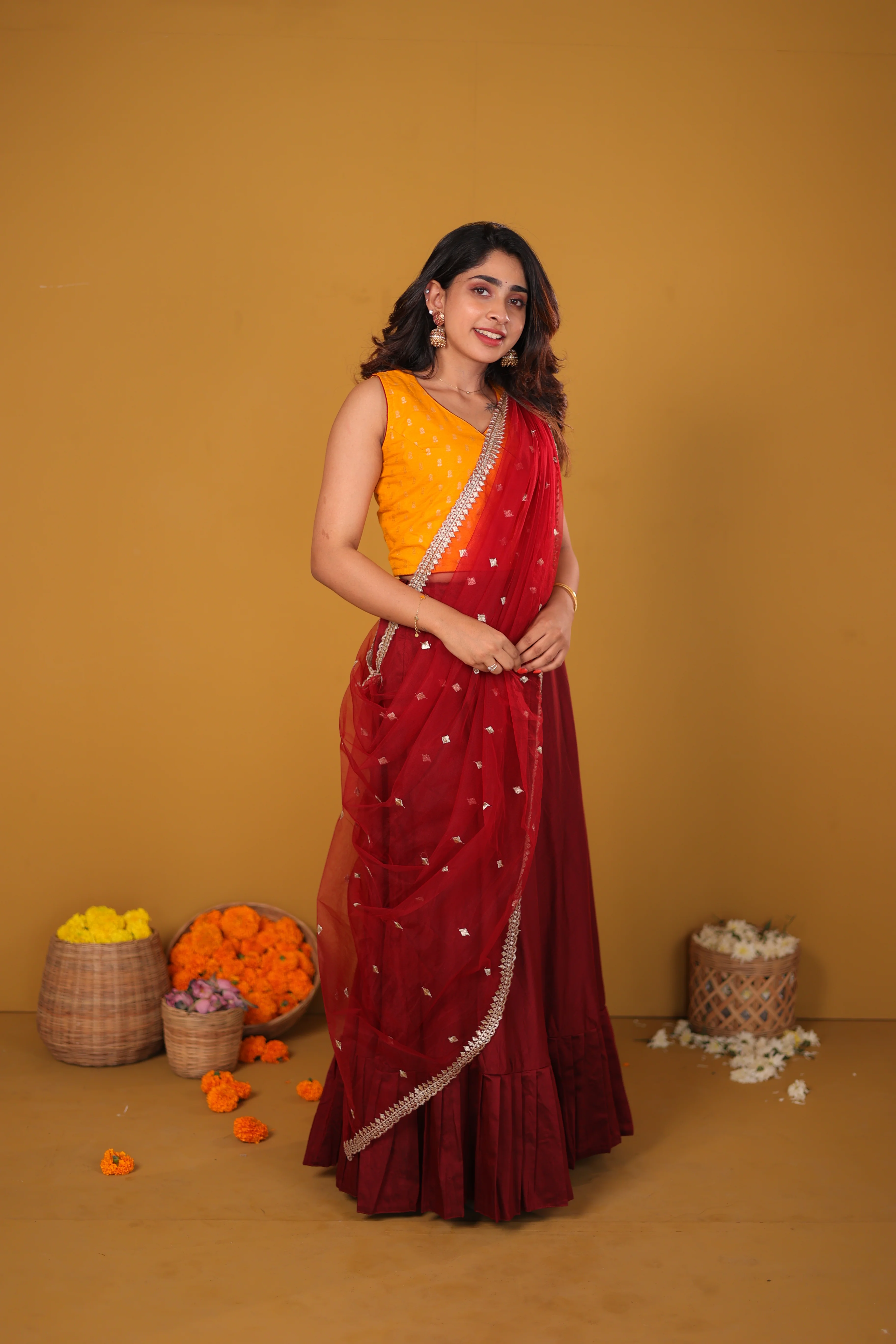 Vandana Mustard & Maroon - Image 15