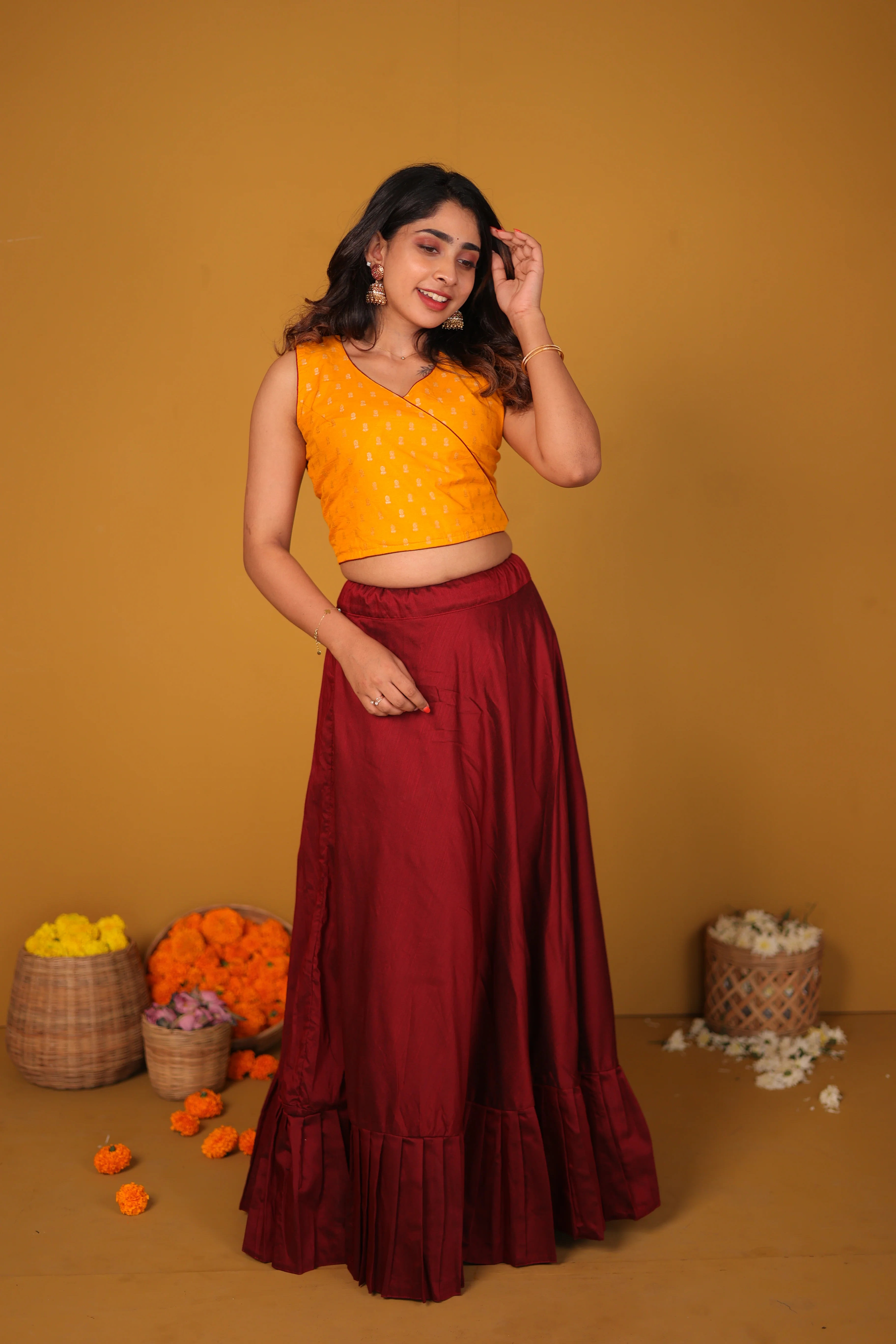Vandana Mustard & Maroon - Image 16