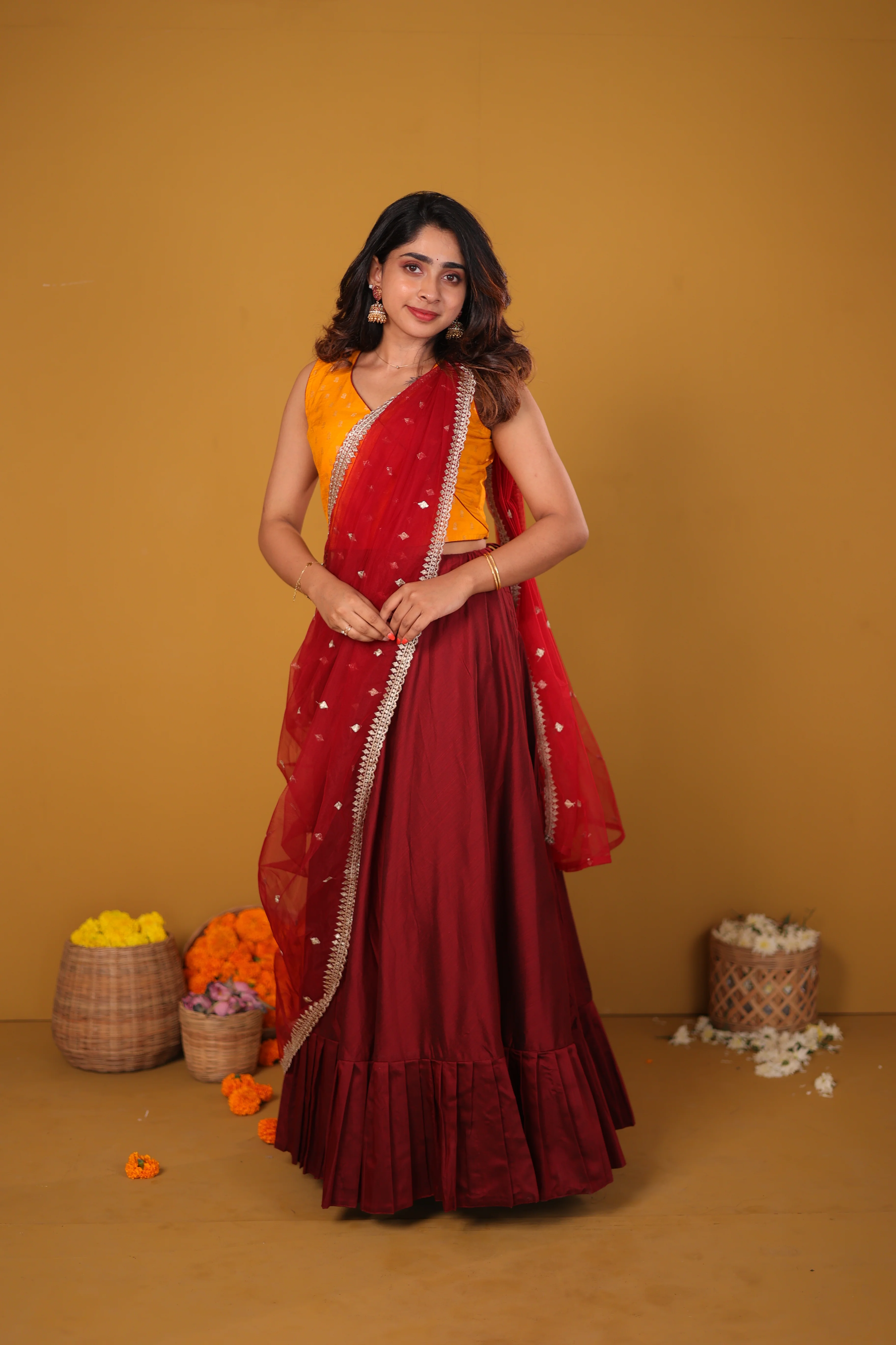 Vandana Mustard & Maroon - Image 17