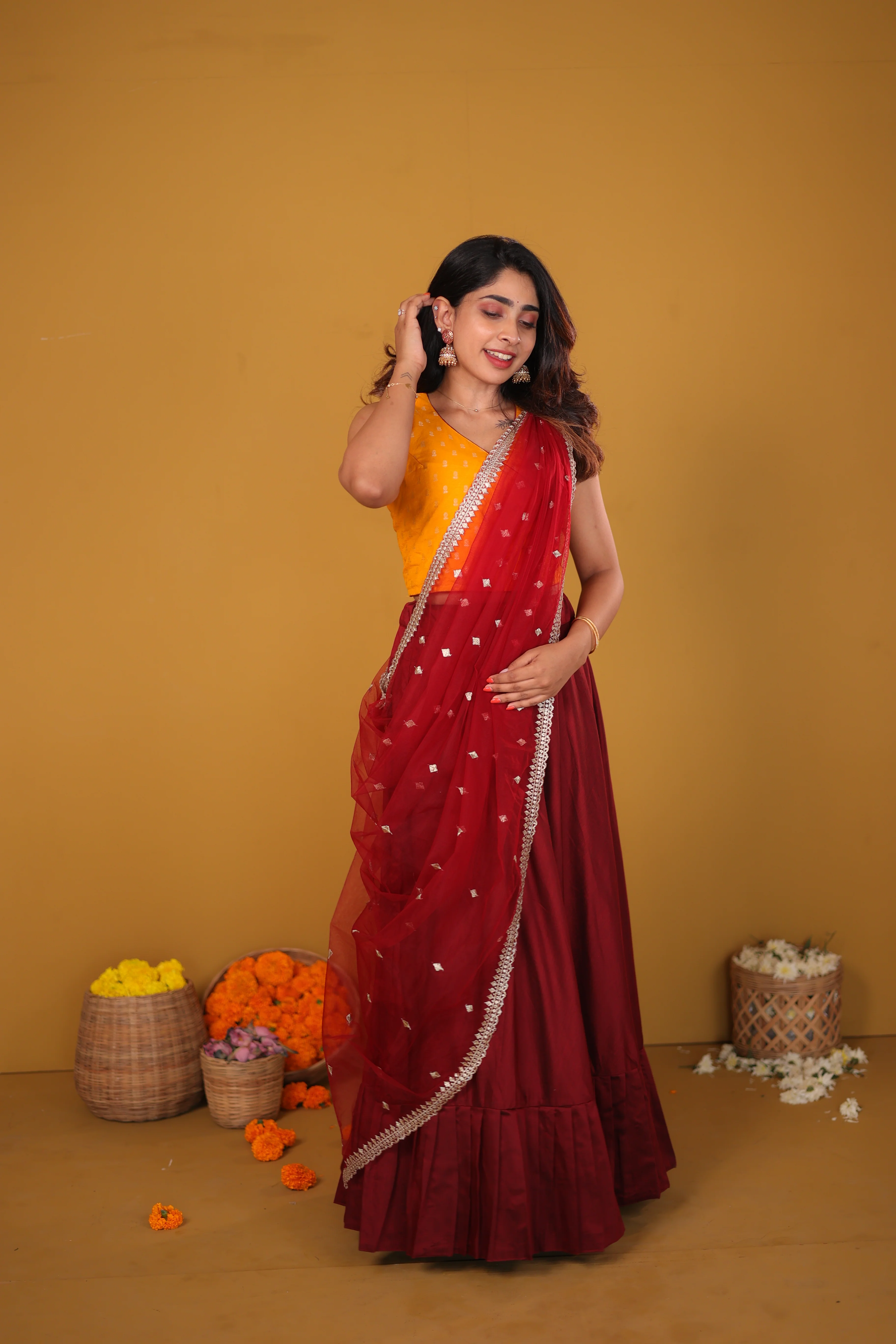 Vandana Mustard & Maroon - Image 21