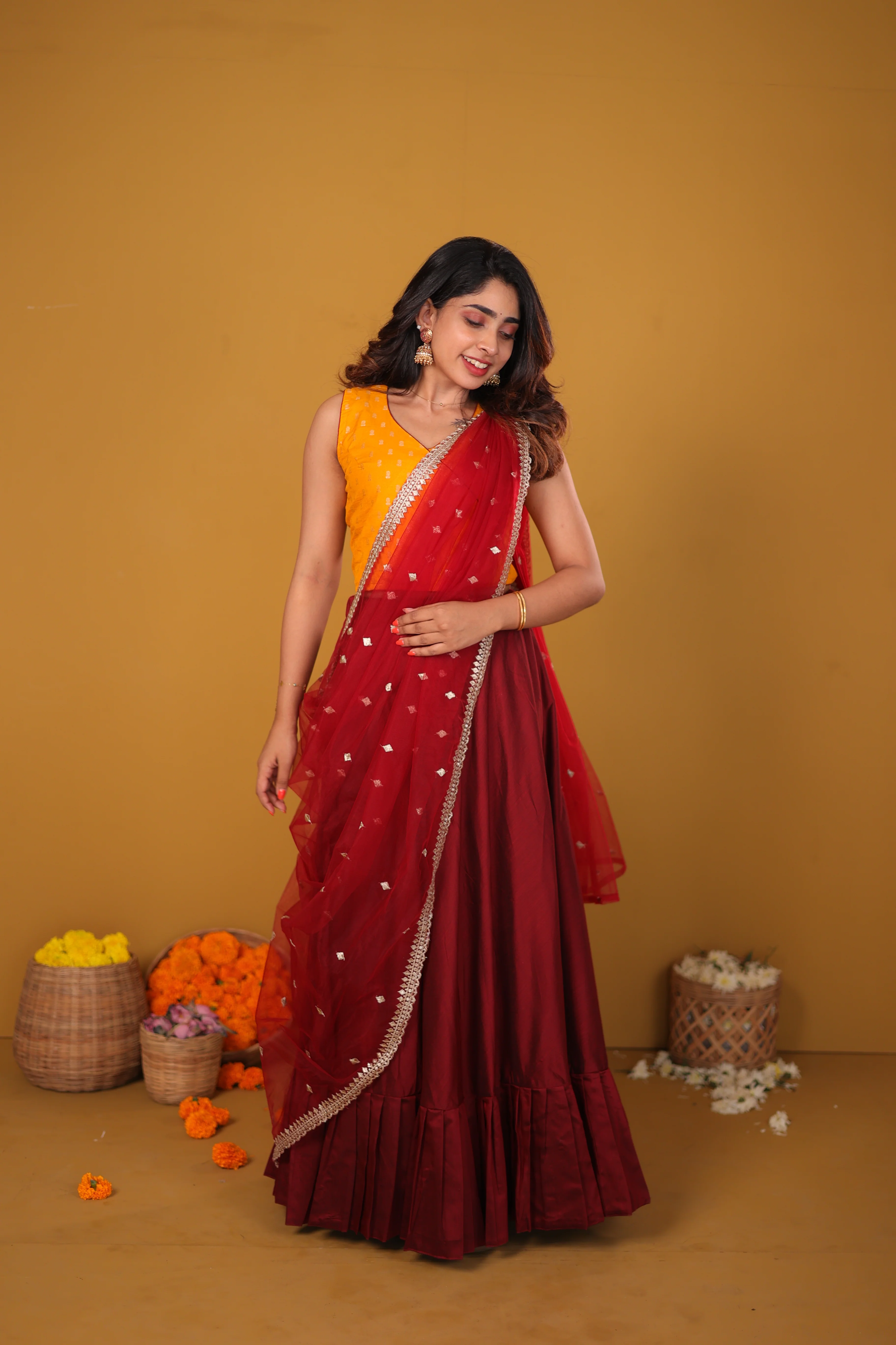 Vandana Mustard & Maroon - Image 23