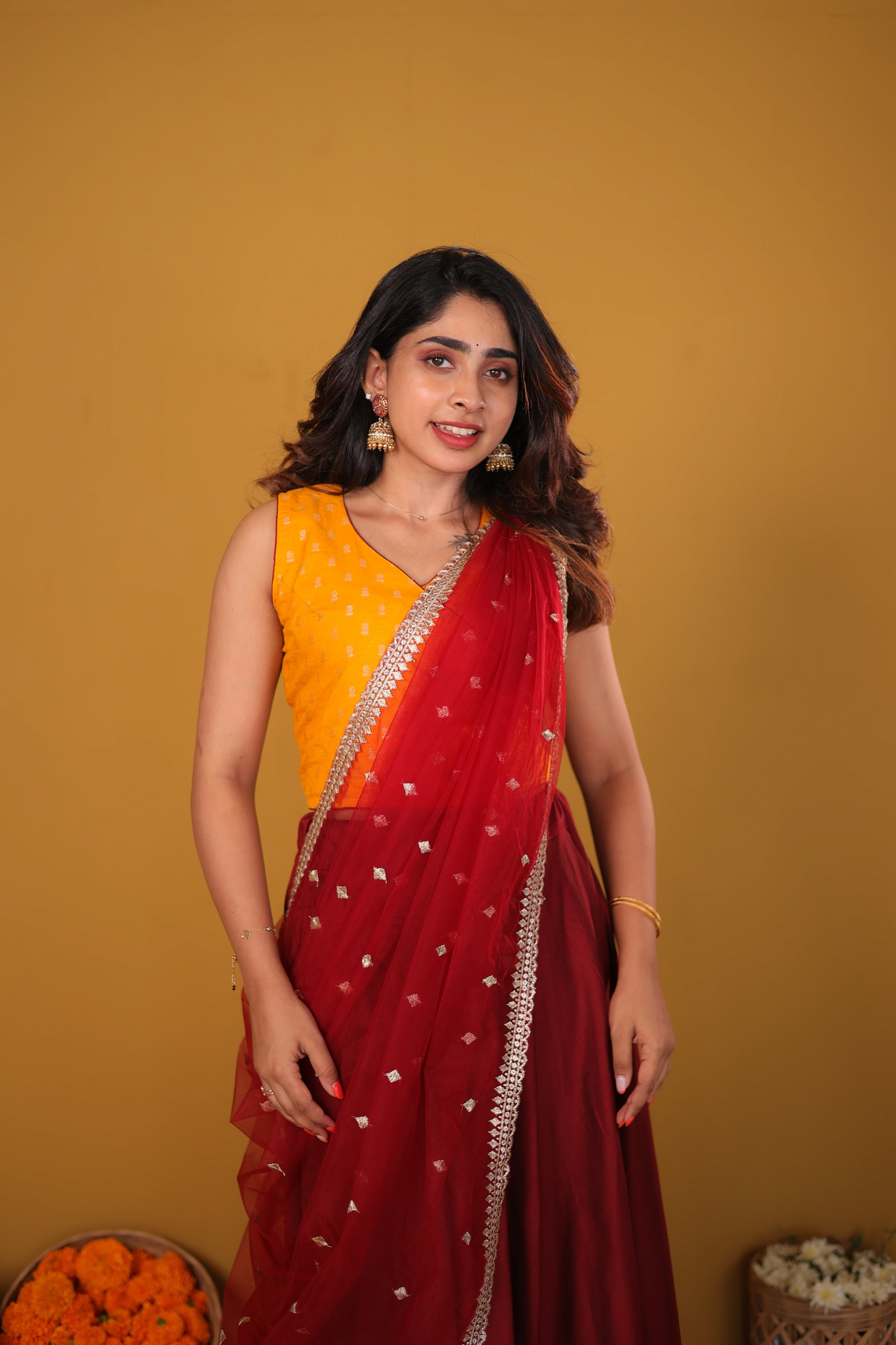 Vandana Mustard & Maroon - Image 3