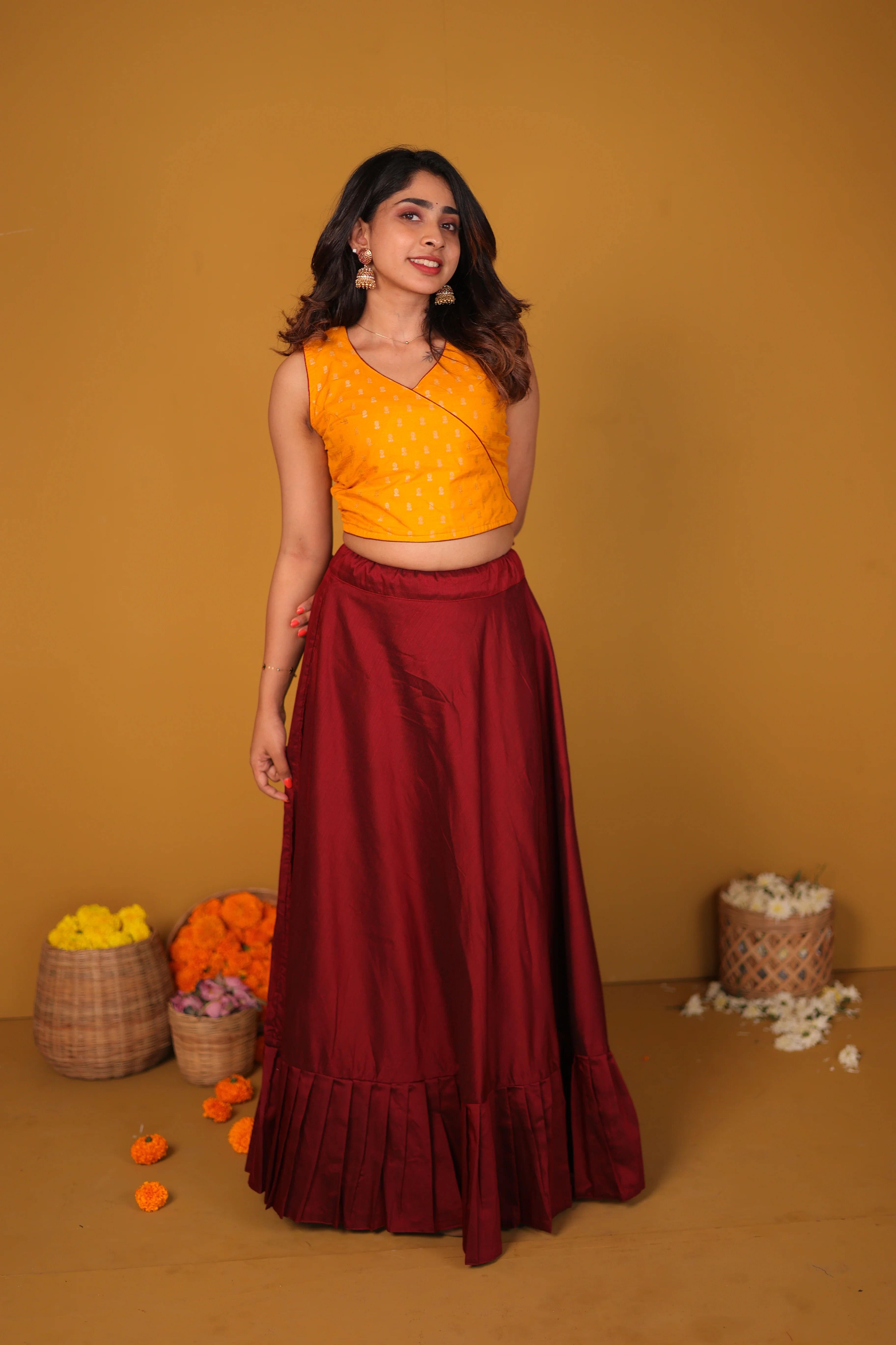 Vandana Mustard & Maroon - Image 4