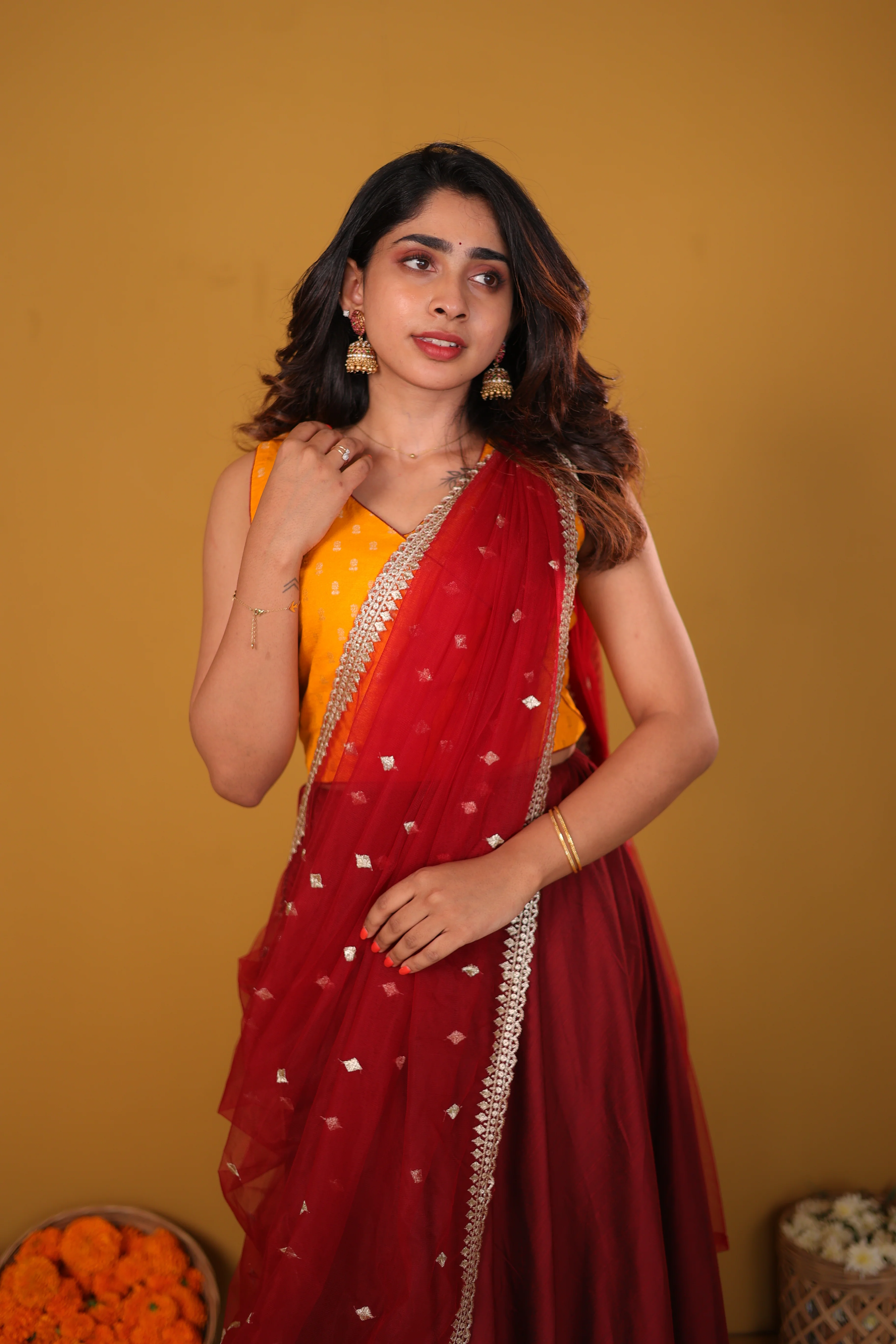 Vandana Mustard & Maroon - Image 5