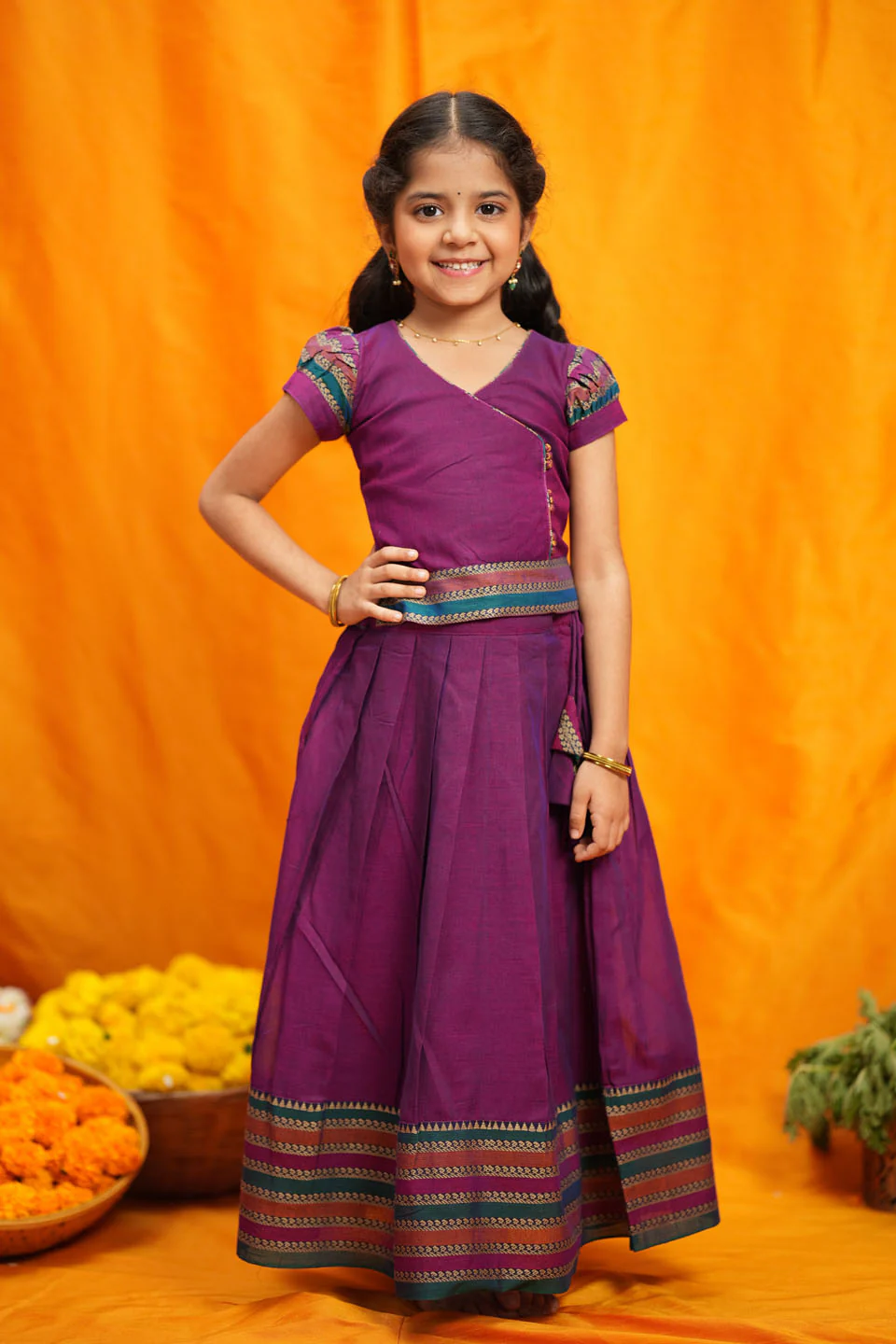 Vanika Magenta Handloom Kids Mini - Image 3