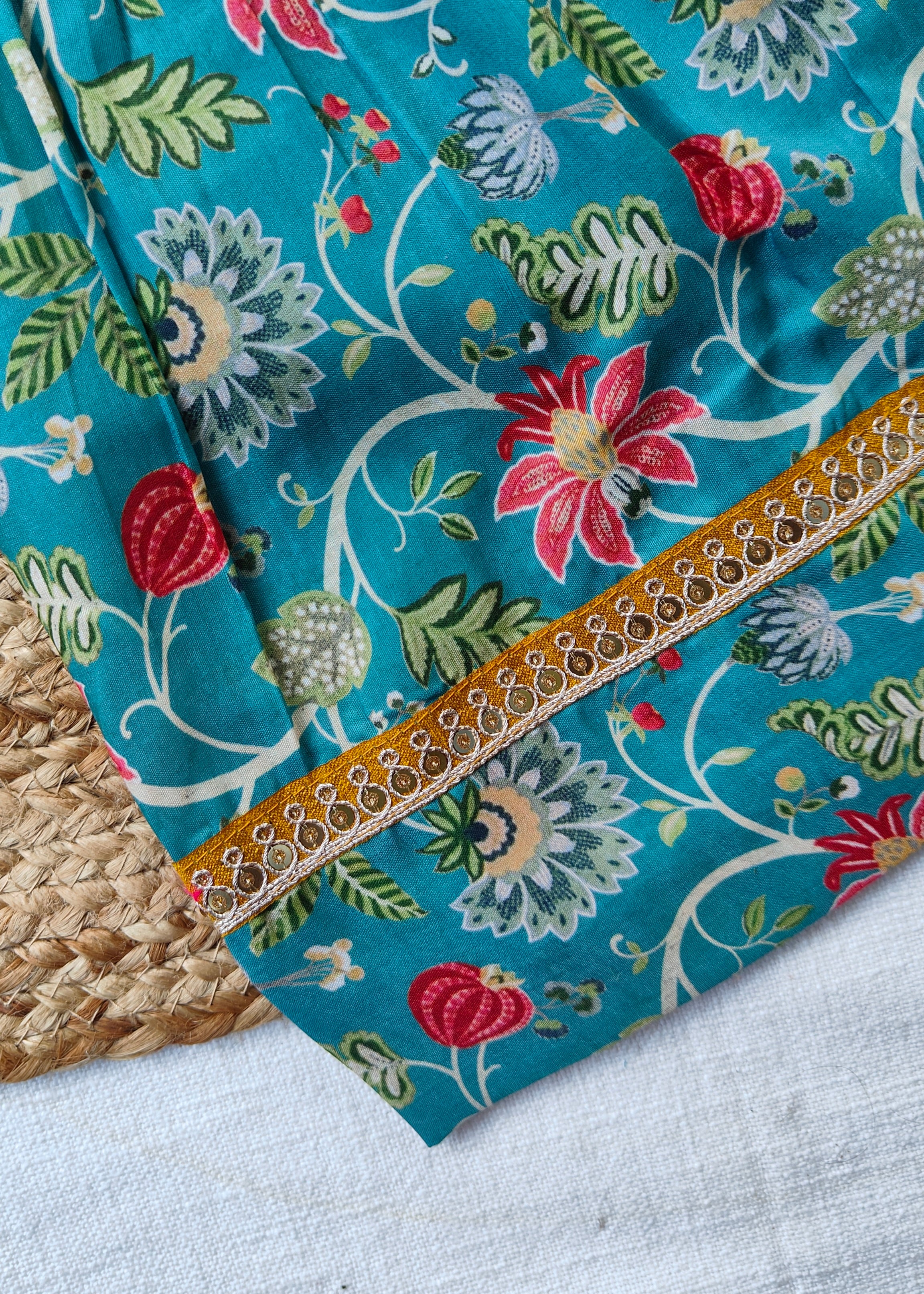 Vidhya Teal Blue Floral Co-ord Mini - Image 5