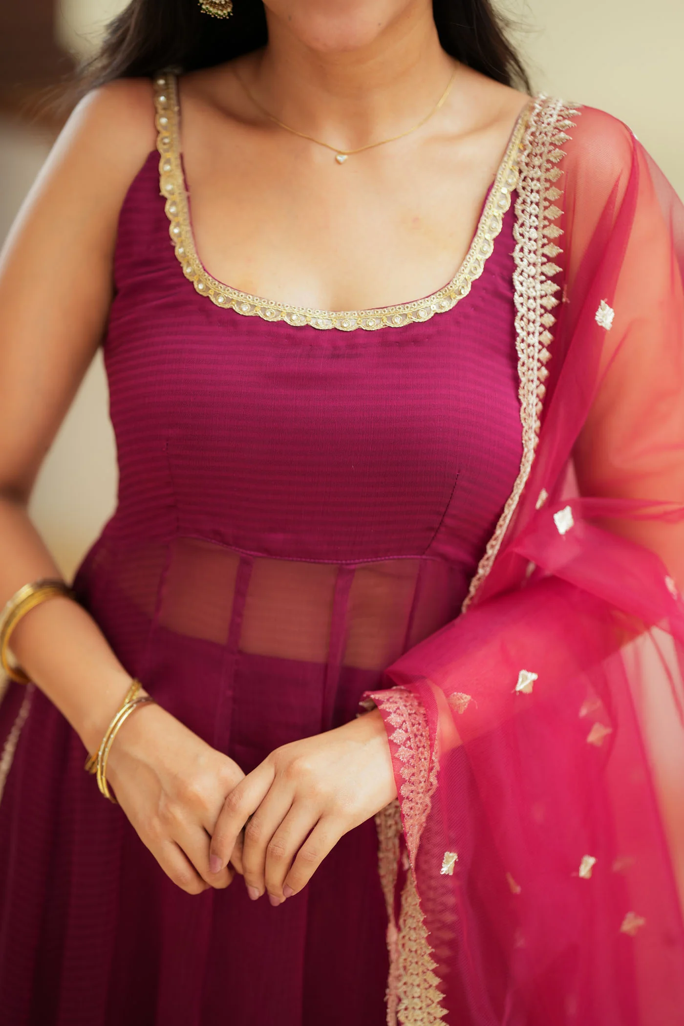 Vihana Magenta Flared Kurta Set - Image 10