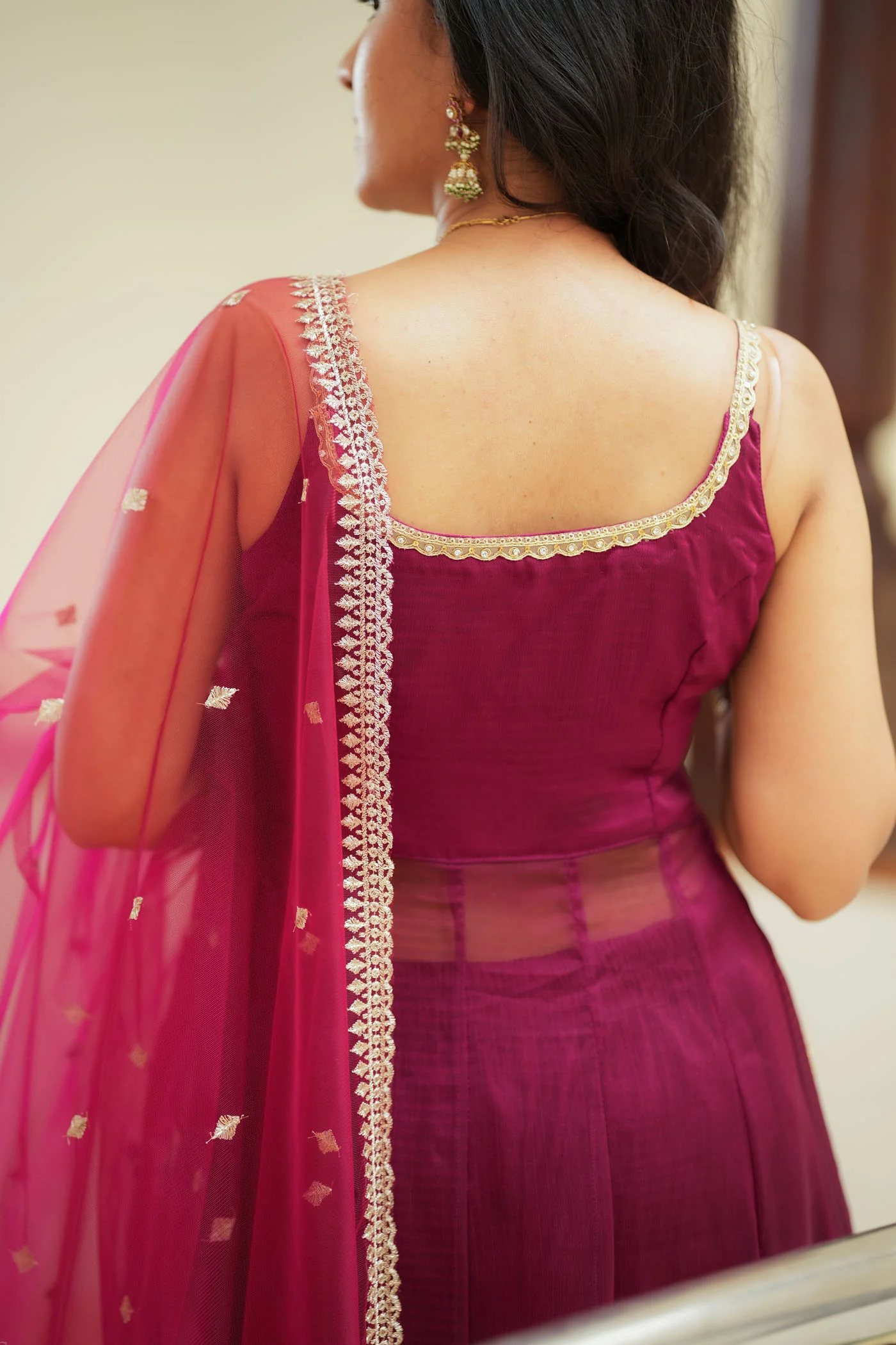 Vihana Magenta Flared Kurta Set - Image 12