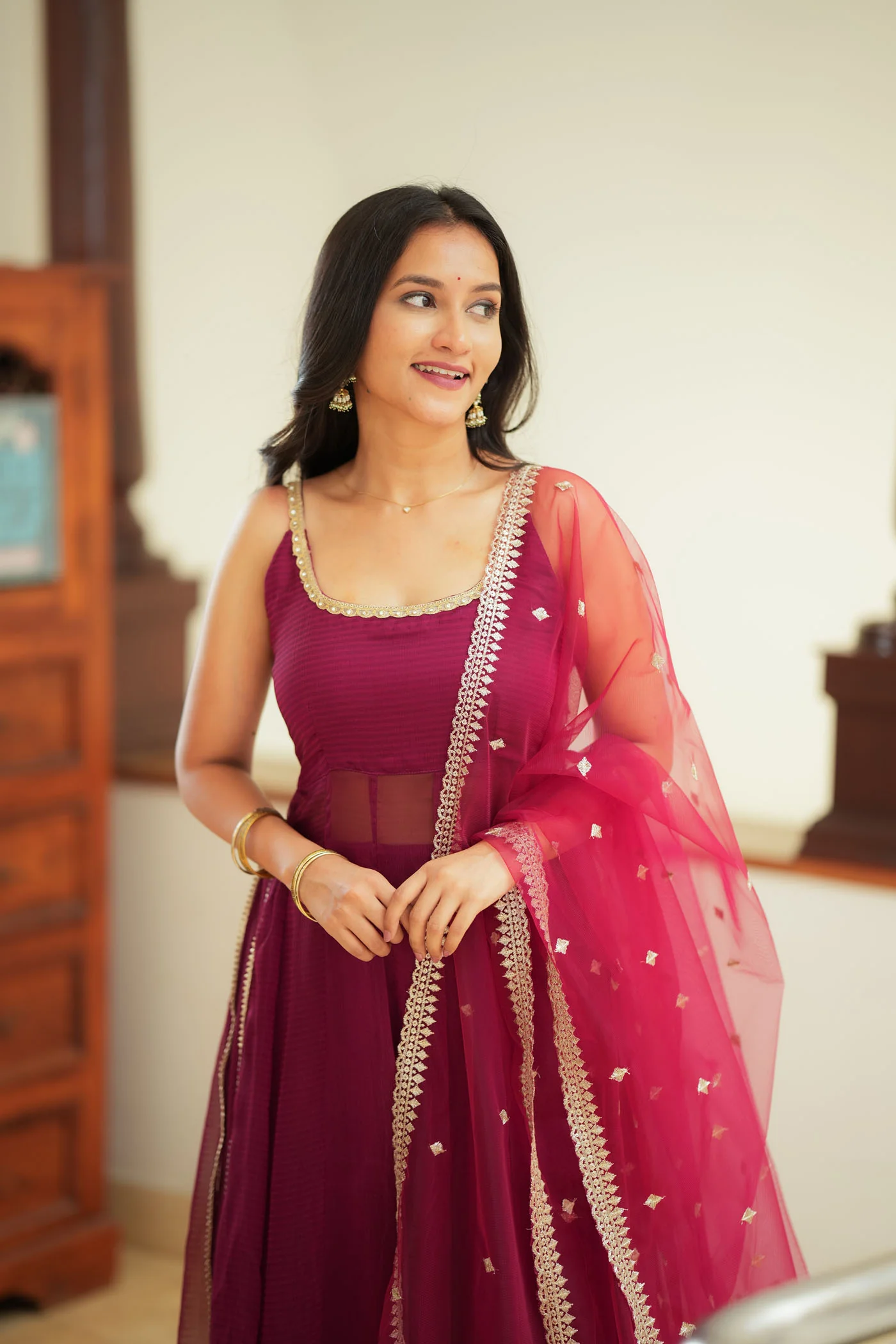 Vihana Magenta Flared Kurta Set - Image 7