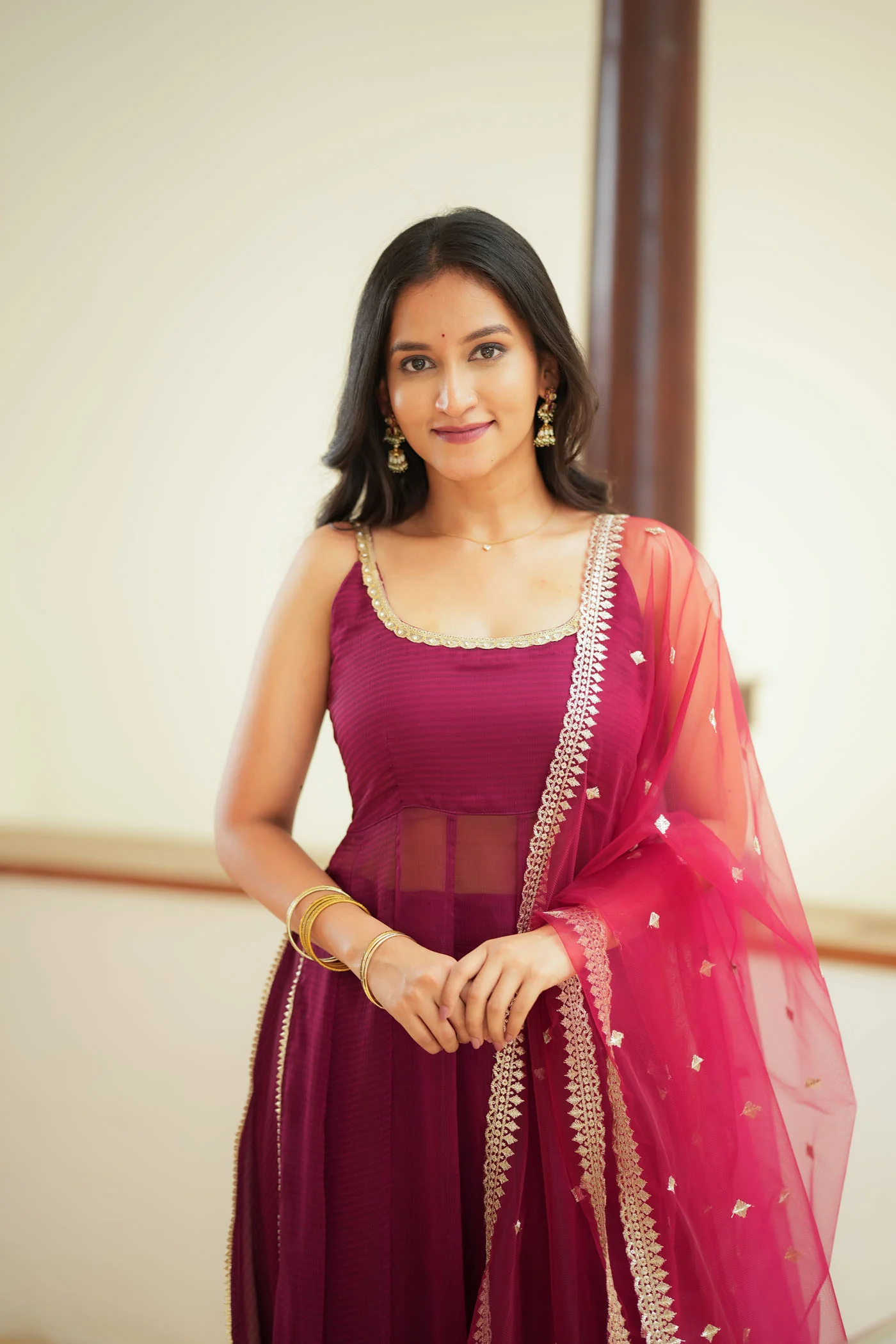 Vihana Magenta Flared Kurta Set - Image 8