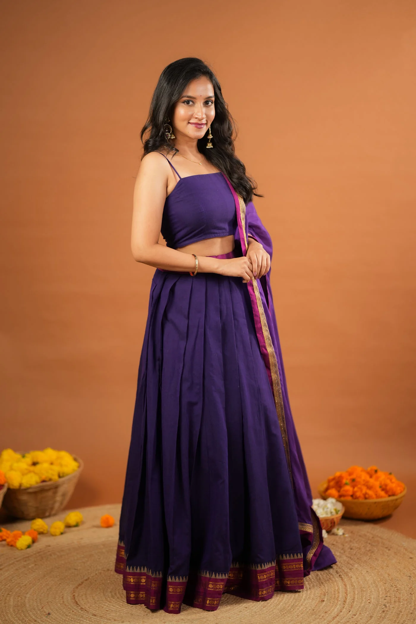 Sreeja Violet Handwoven Lehenga Set - Image 8