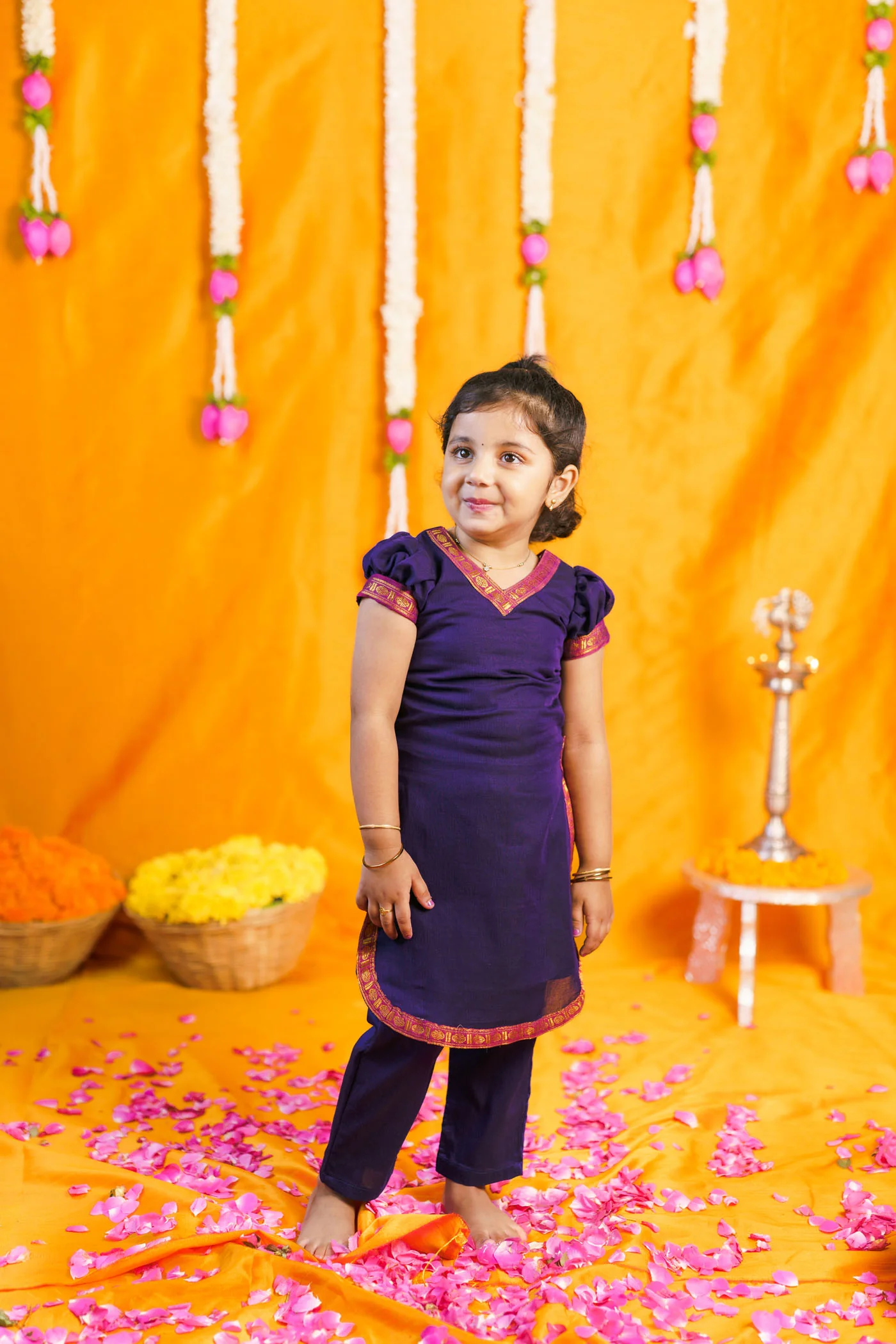 Sreeja Violet Croptop Salwar Mom & Me Set - Image 20