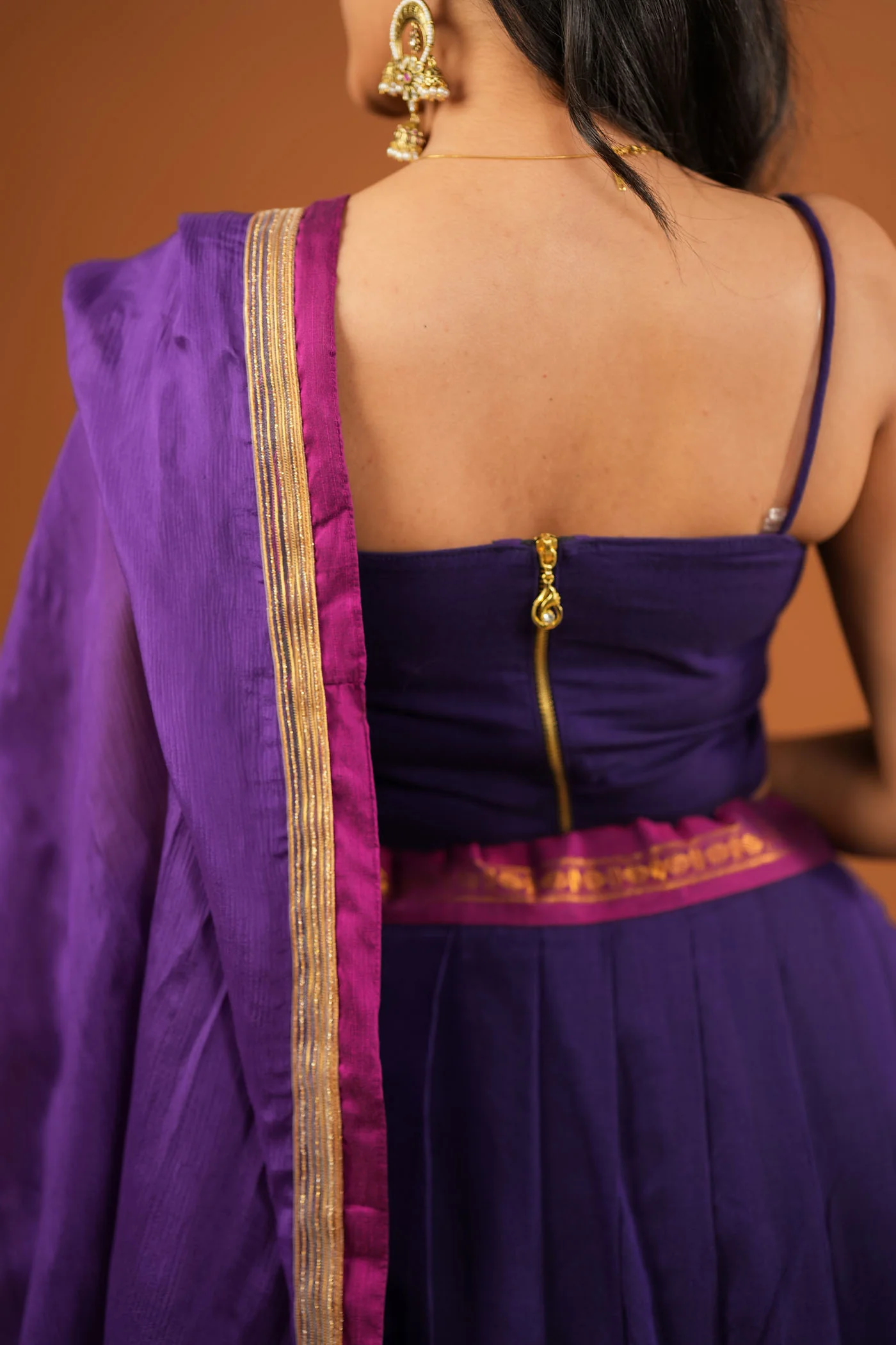 Sreeja Violet Handwoven Lehenga Set - Image 5