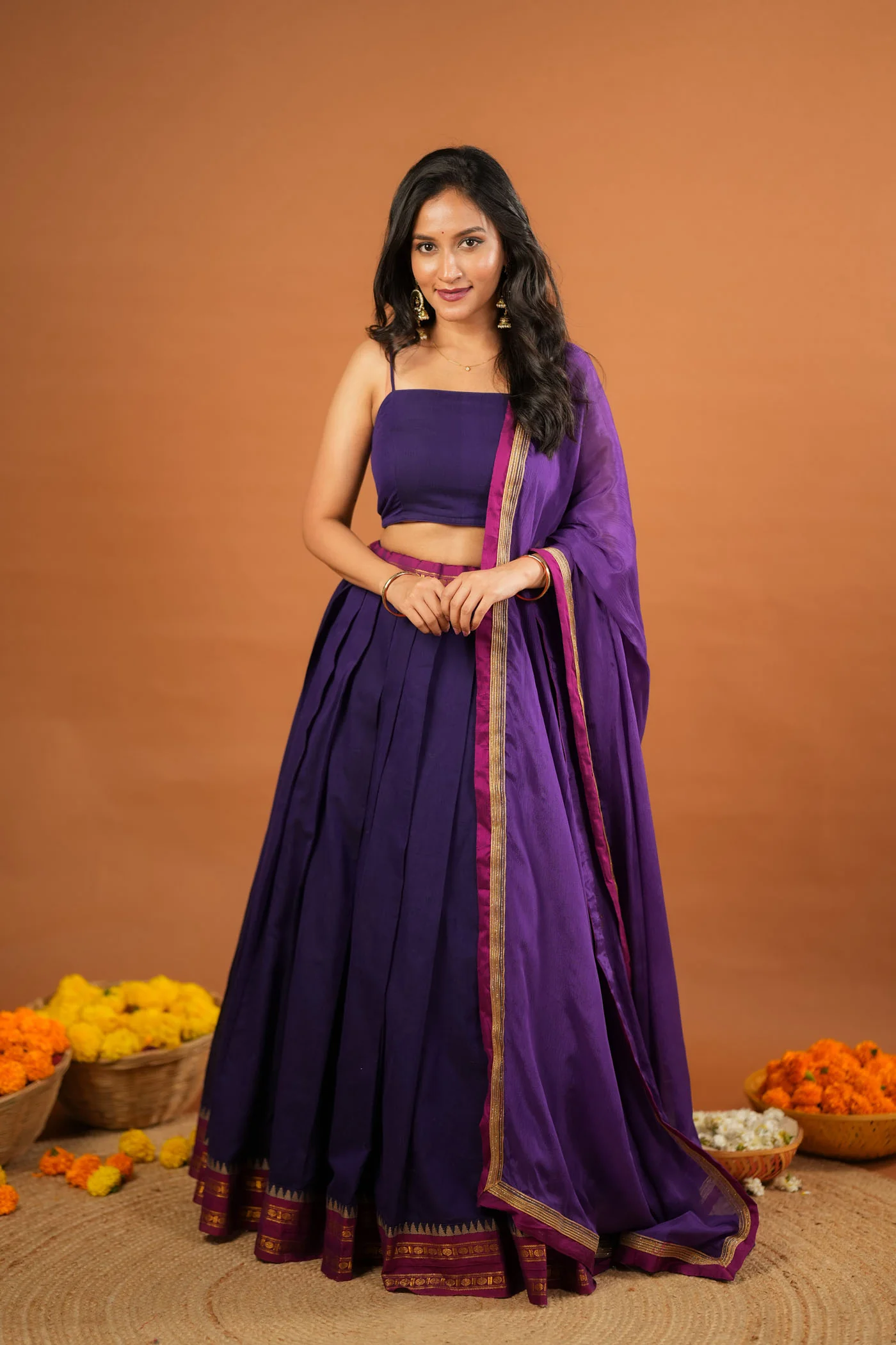 Sreeja Violet Handwoven Lehenga Set - Image 10
