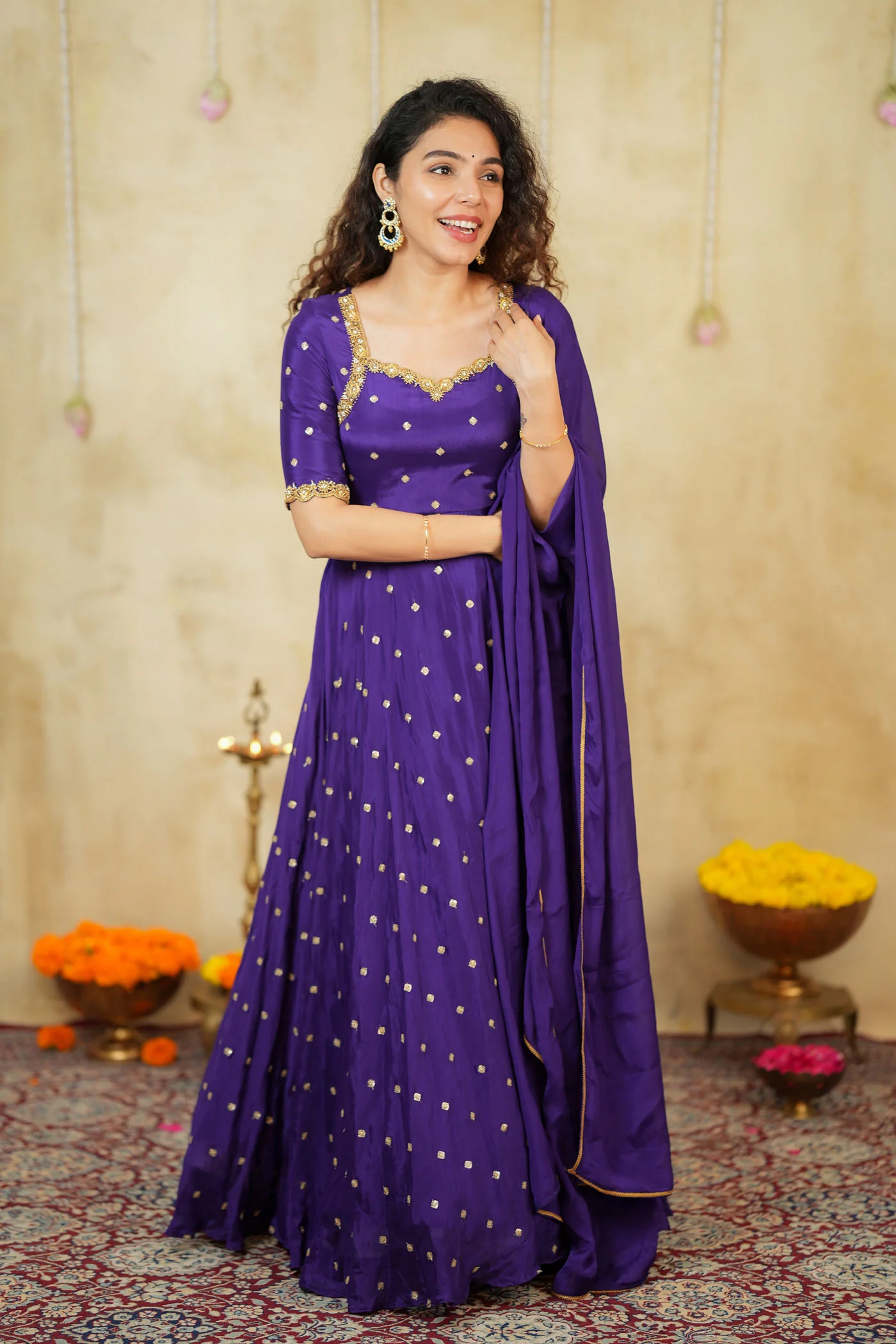 Yamuna Purple Maxi Dress (Set of 2) - Image 3