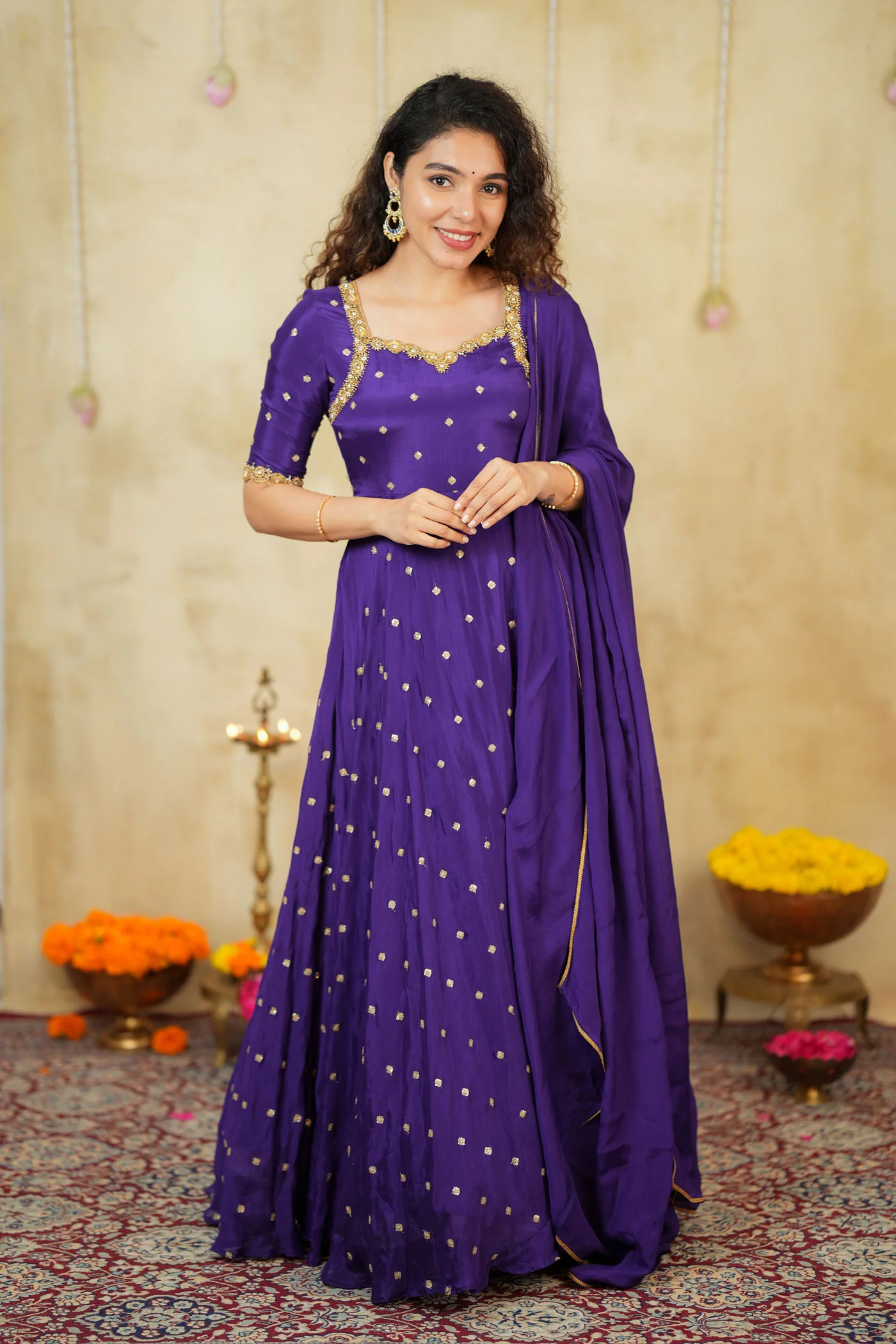 Yamuna Purple Maxi Dress (Set of 2) - Image 4