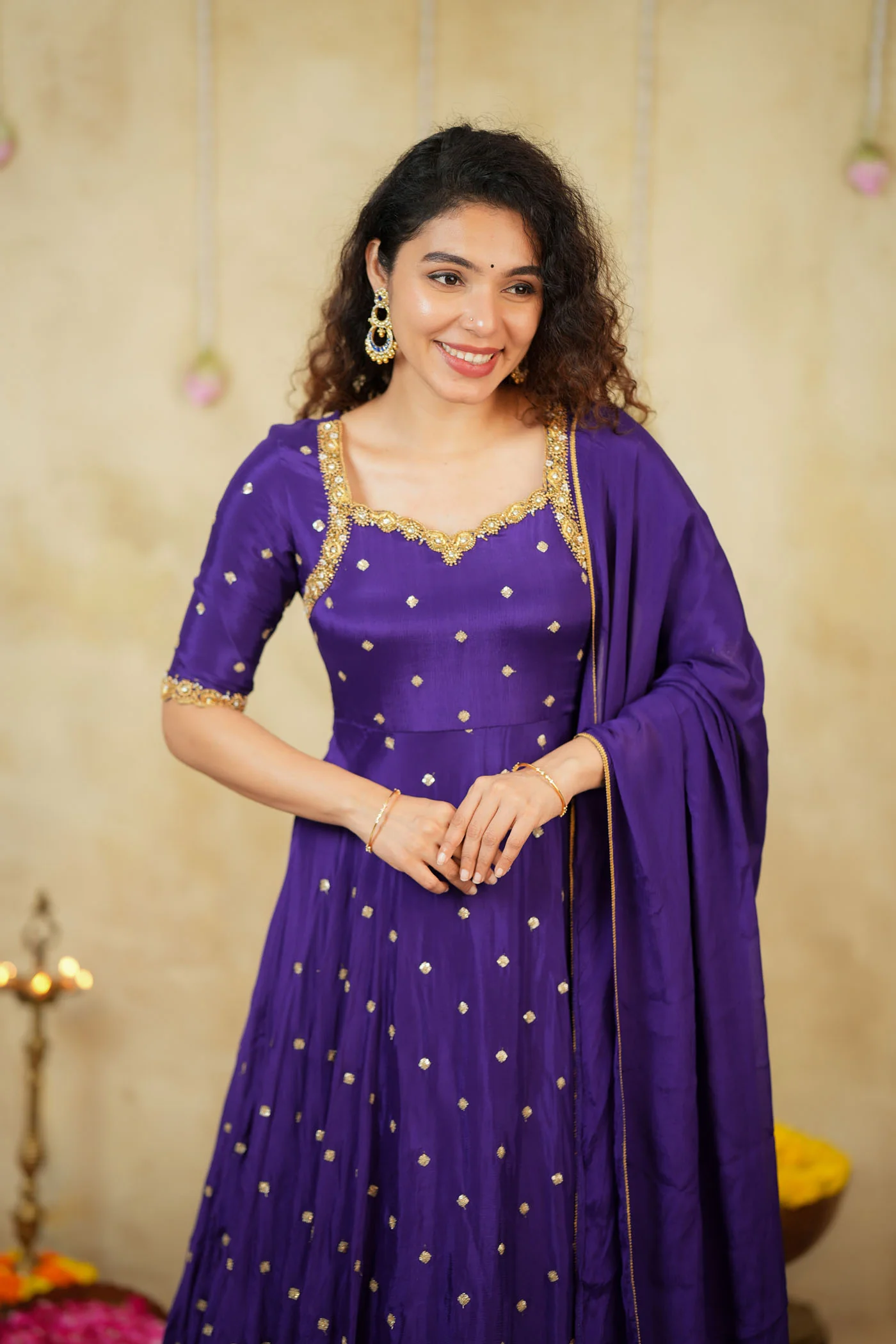 Yamuna Purple Maxi Dress (Set of 2) - Image 6