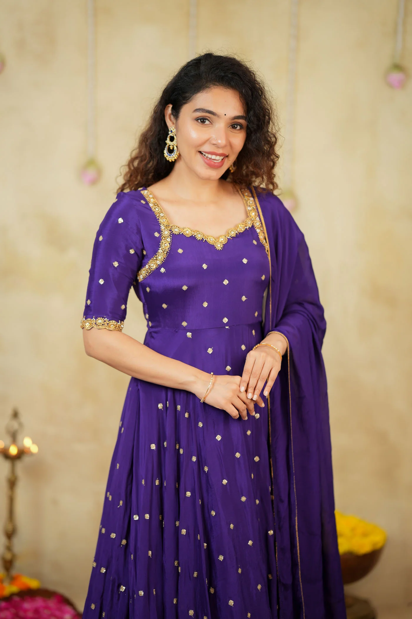 Yamuna Purple Maxi Dress (Set of 2) - Image 7