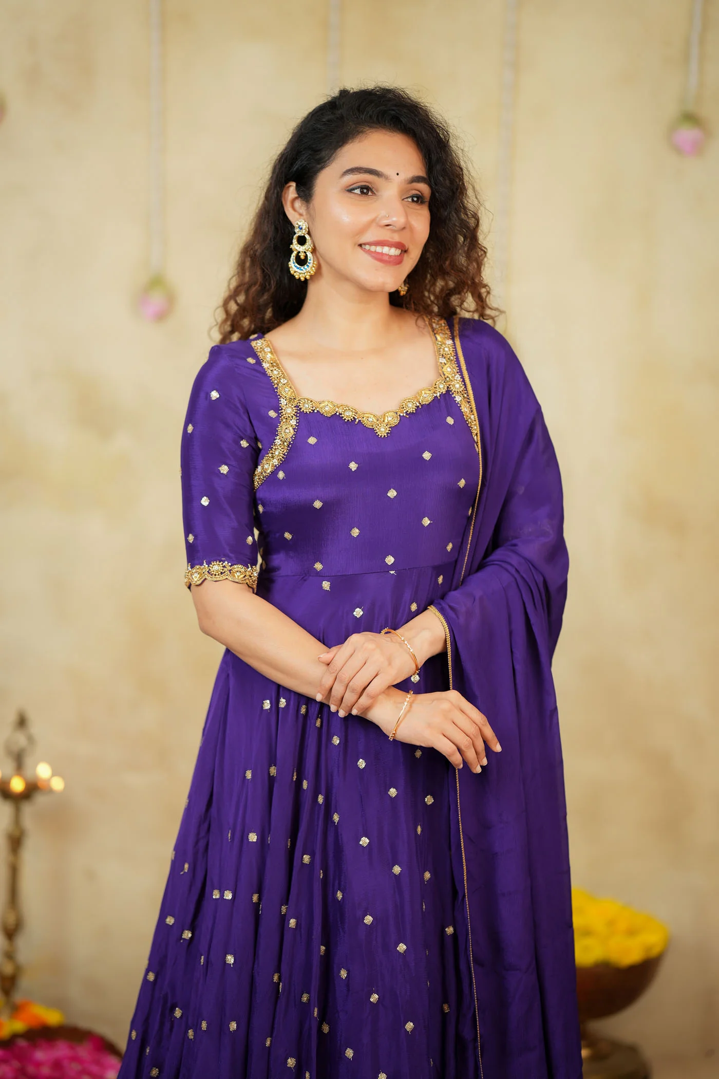 Yamuna Purple Maxi Dress (Set of 2) - Image 8