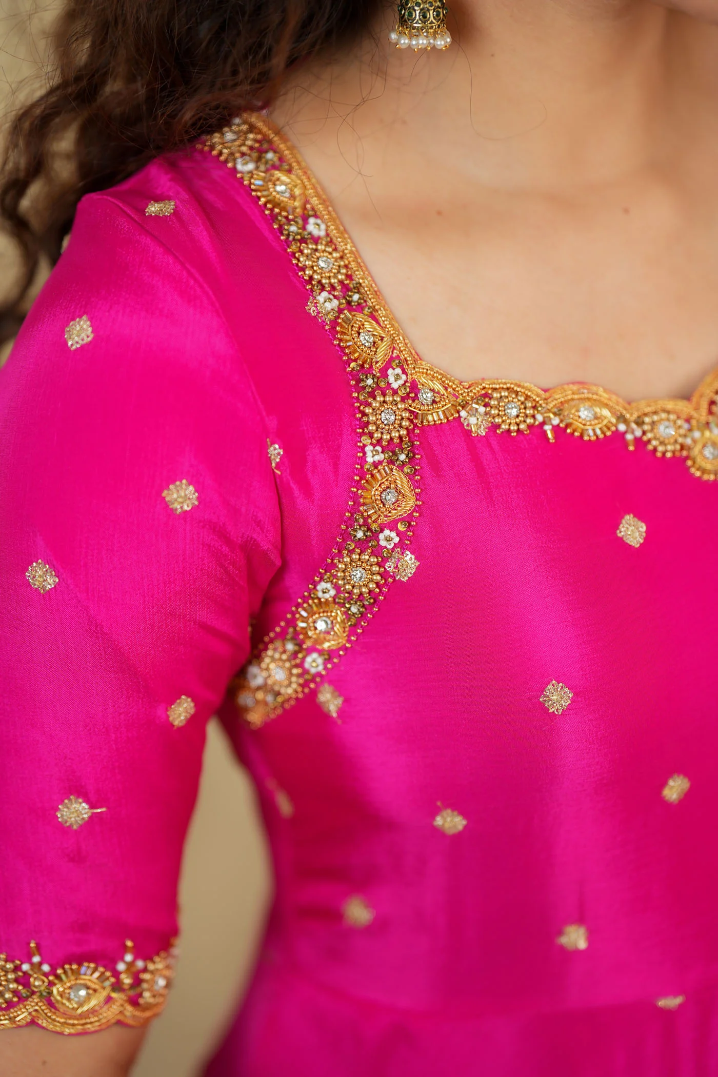 Yamuna Rani Pink Maxi Dress (Set of 2) - Image 11